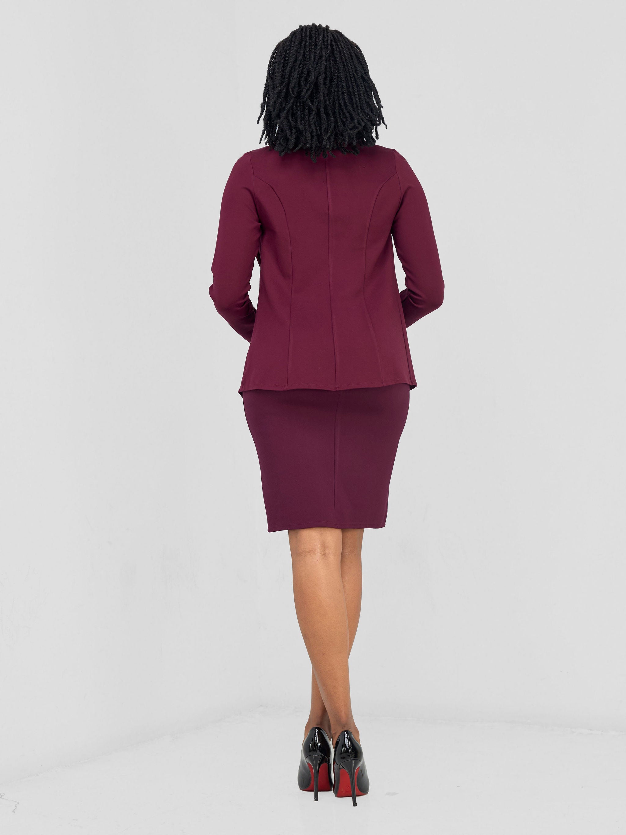 Vivo Basic Straight Skirt - Burgundy