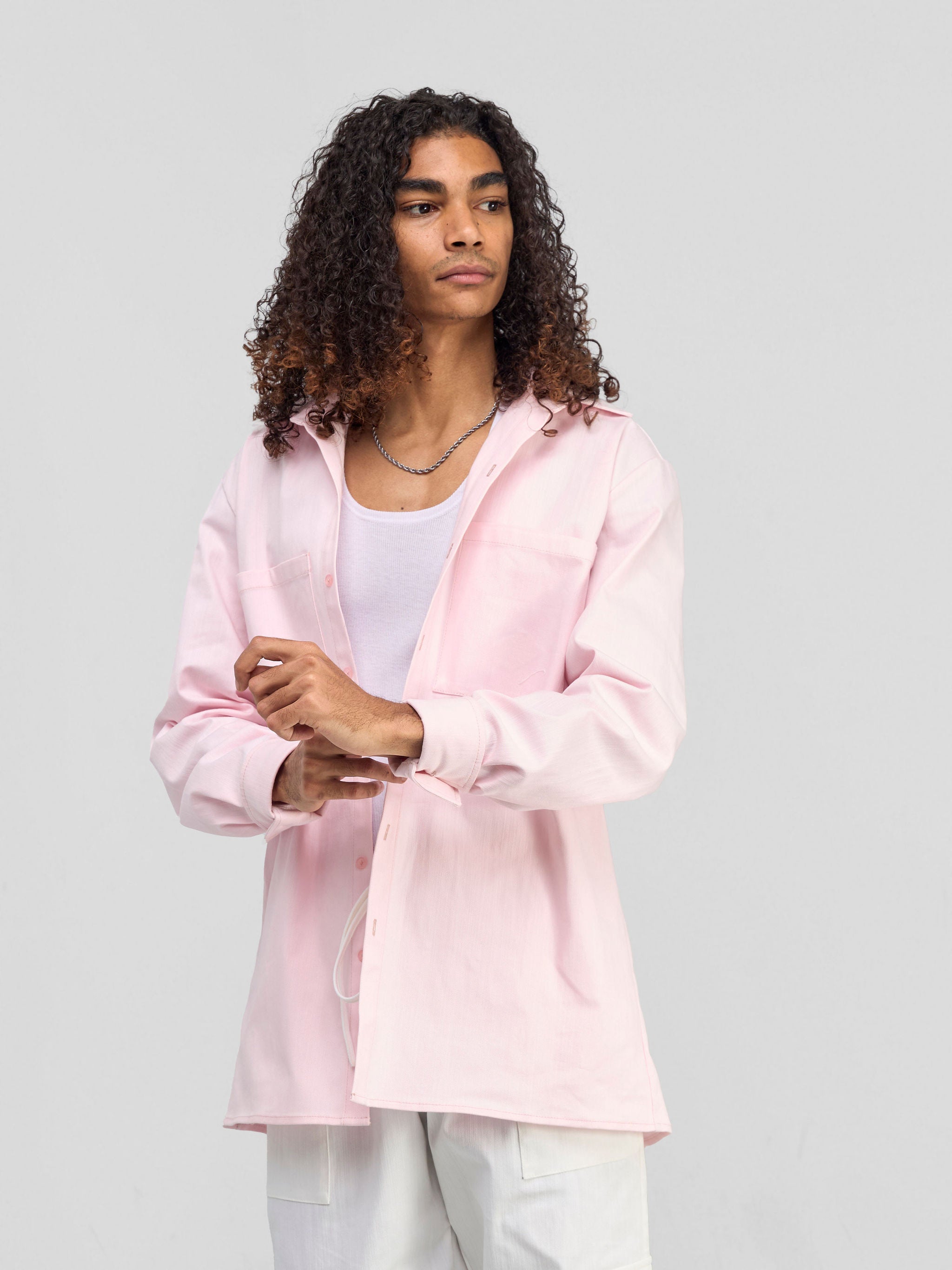 Zoya Banda Unisex Shacket - Pink