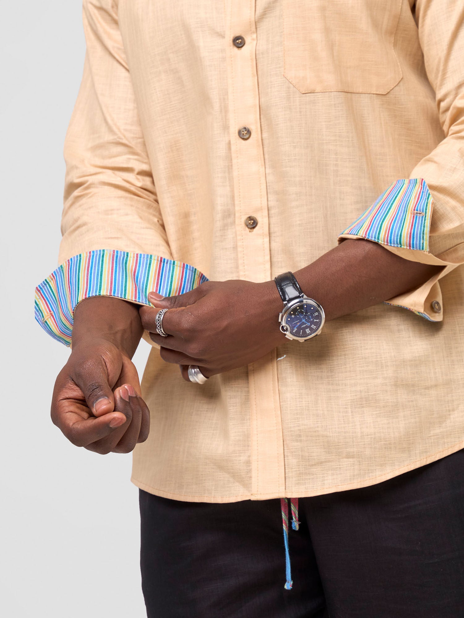 Safari Savannah Men's Long Sleeve Shirt - Beige