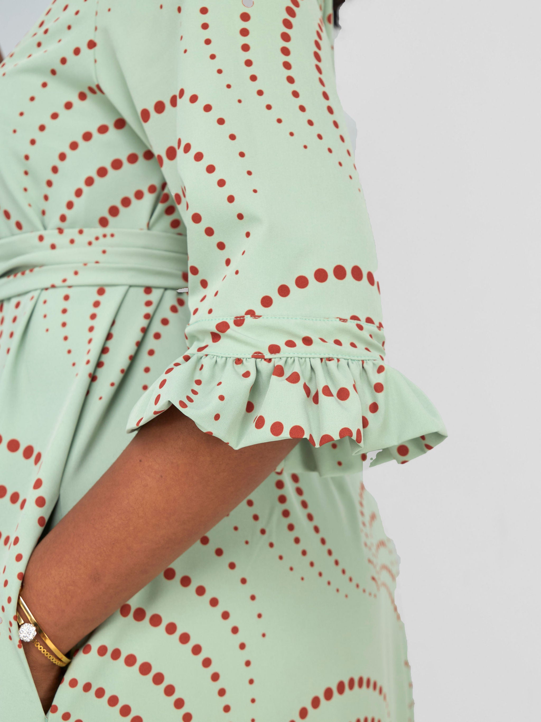 Vivo Nasinka Maxi Shirt Dress - Olive / Rust Sinka Print