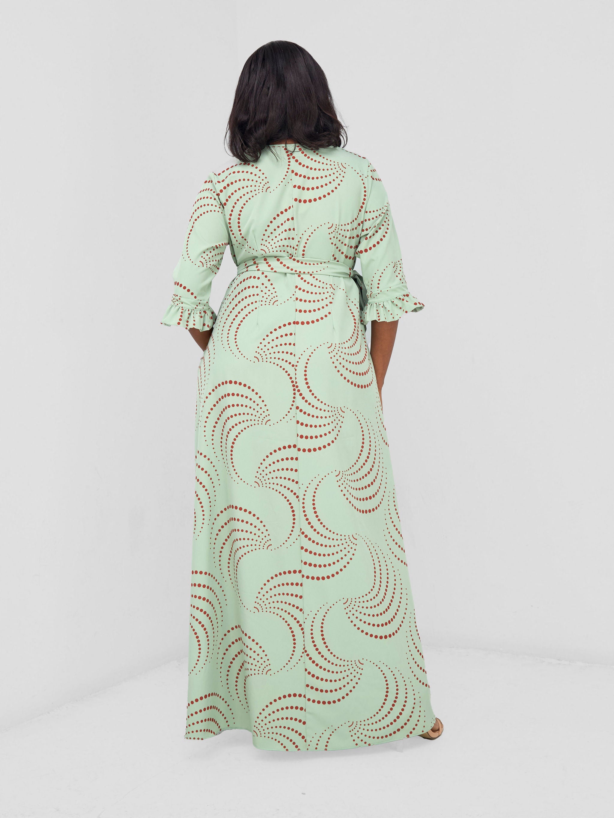 Vivo Nasinka Maxi Shirt Dress - Olive / Rust Sinka Print
