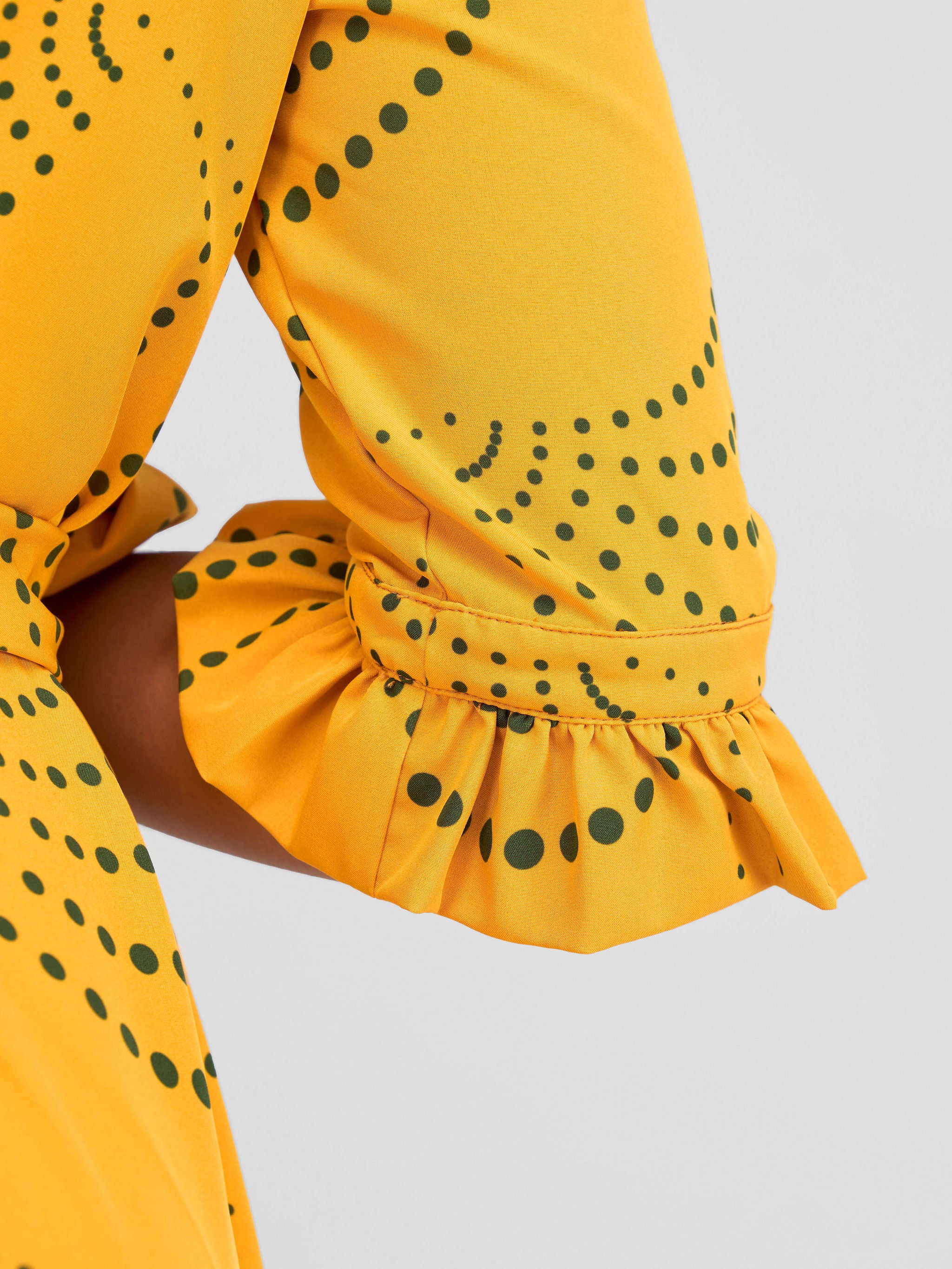 Vivo Nasinka Maxi Shirt Dress - Mustard / Green Sinka Print