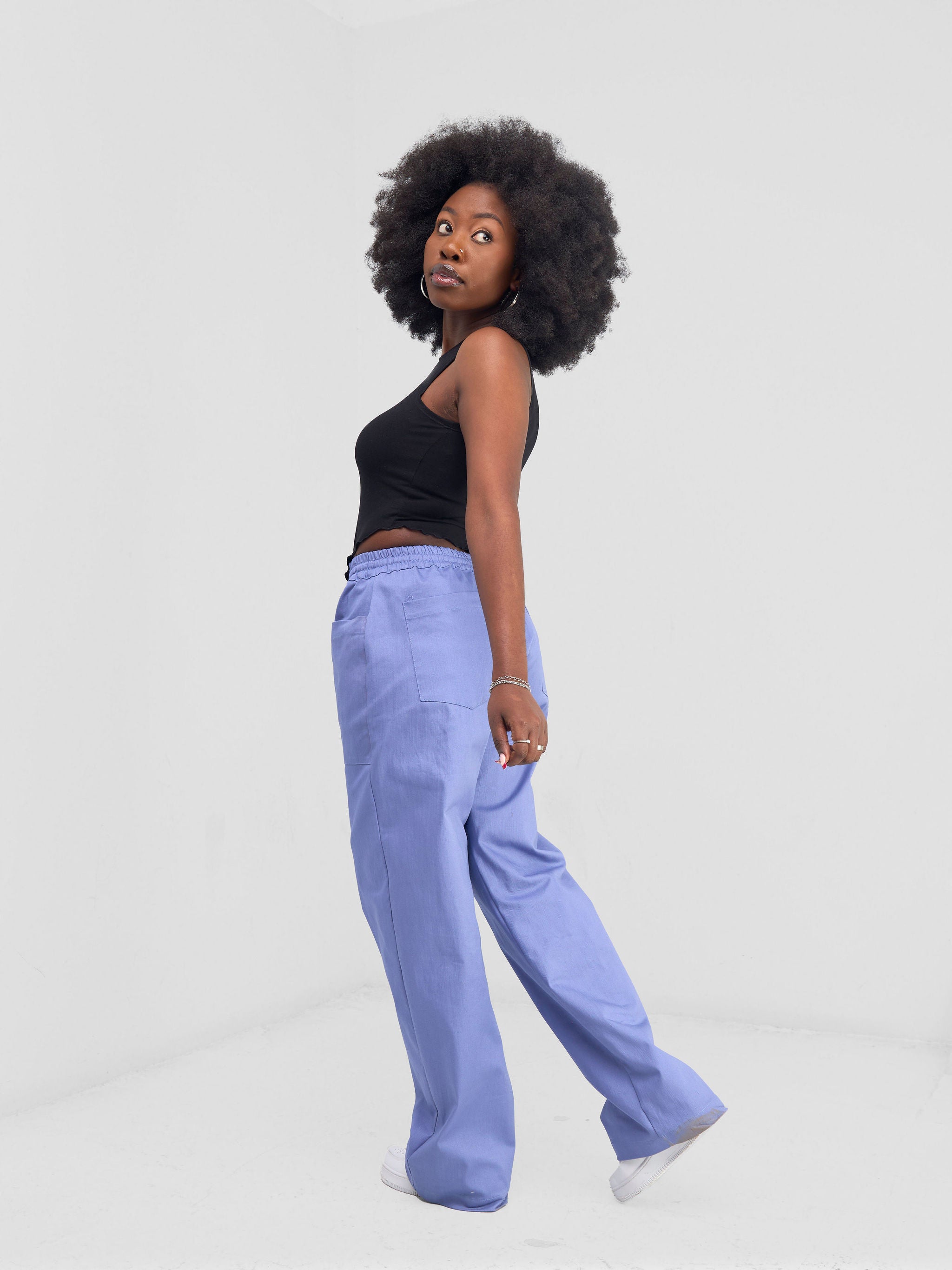 Zoya Banda Halter Neck Assymetrical Crop Top - Black