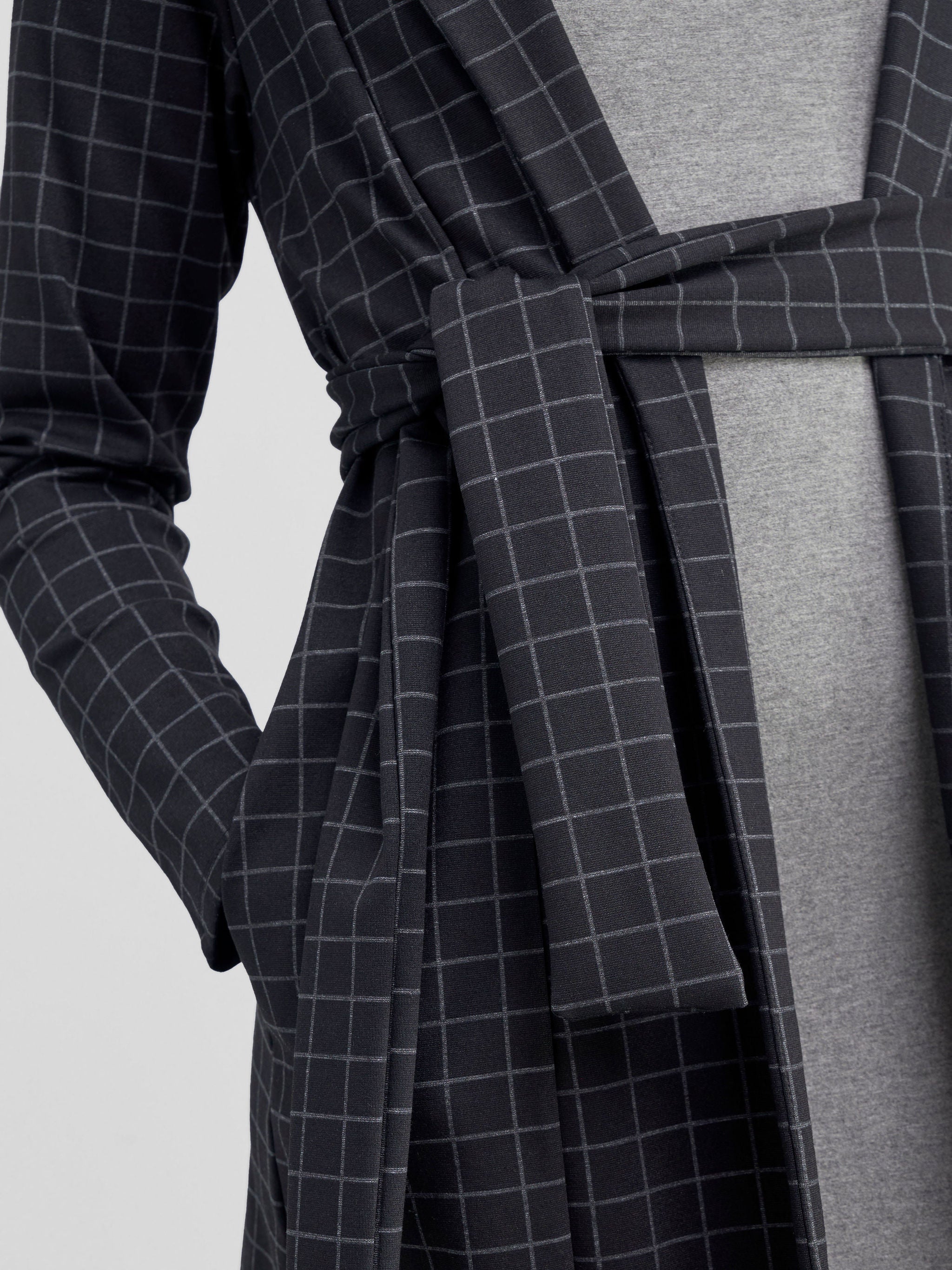 Vivo Paji Trench Coat - Black Checkered Print