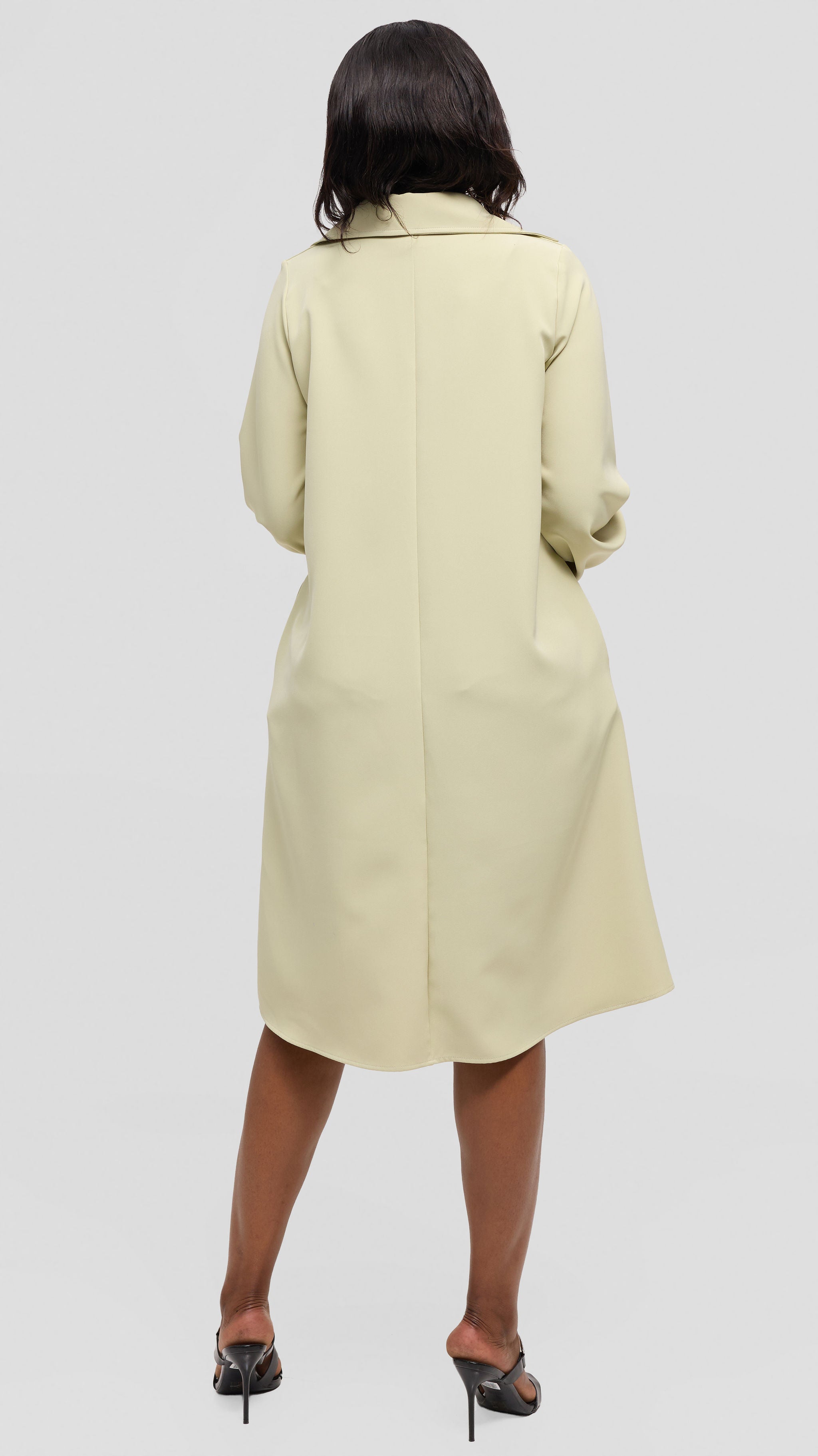 Vivo Mandla Bishop Sleeve Tent Dress in Crepe - Light Green