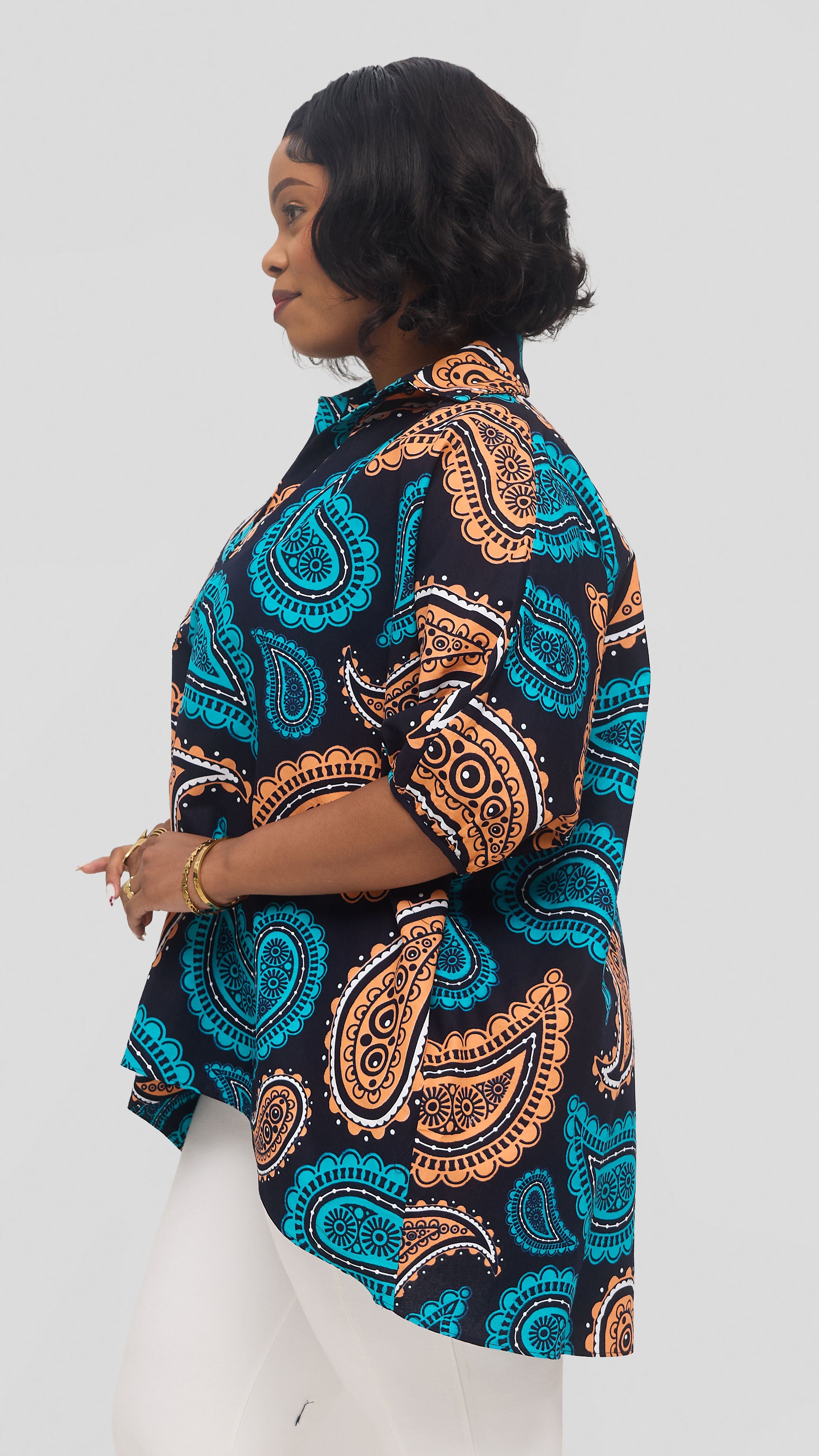 Safari by Vivo Tafari High Low Top in Kitenge - Kobe Print
