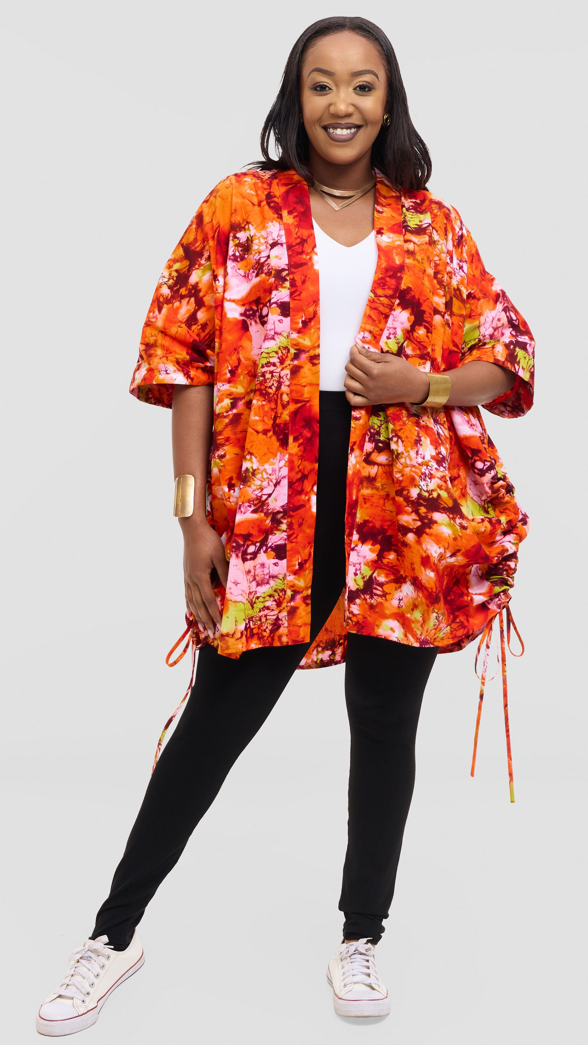 Safari by Vivo Zehra Short Kimono in Kitenge - Nanga Print