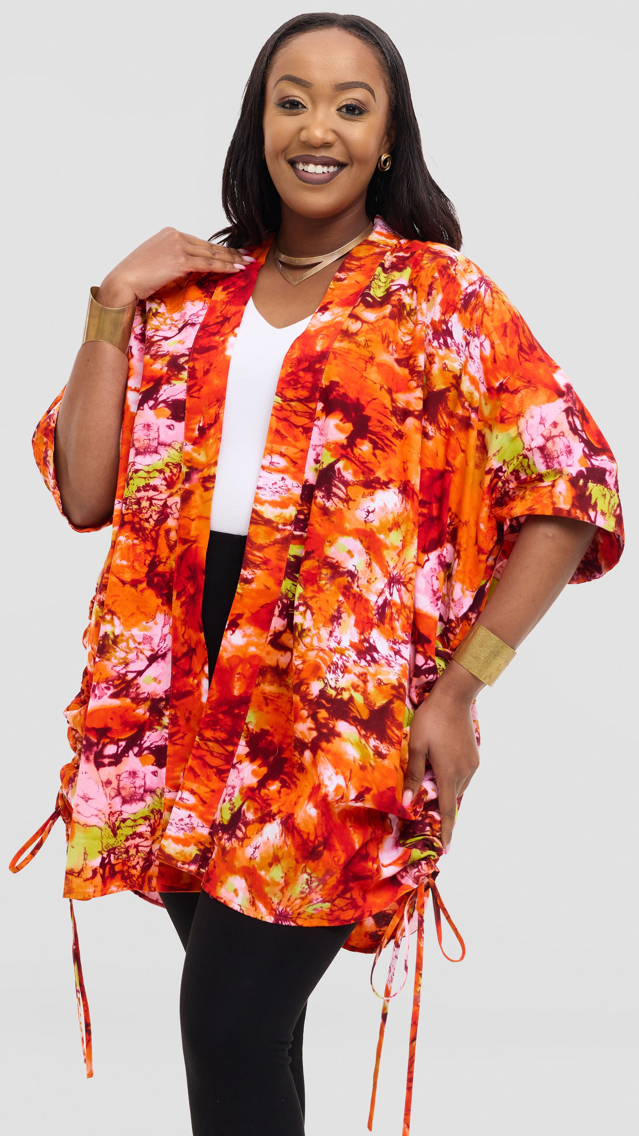 Safari by Vivo Zehra Short Kimono in Kitenge - Nanga Print