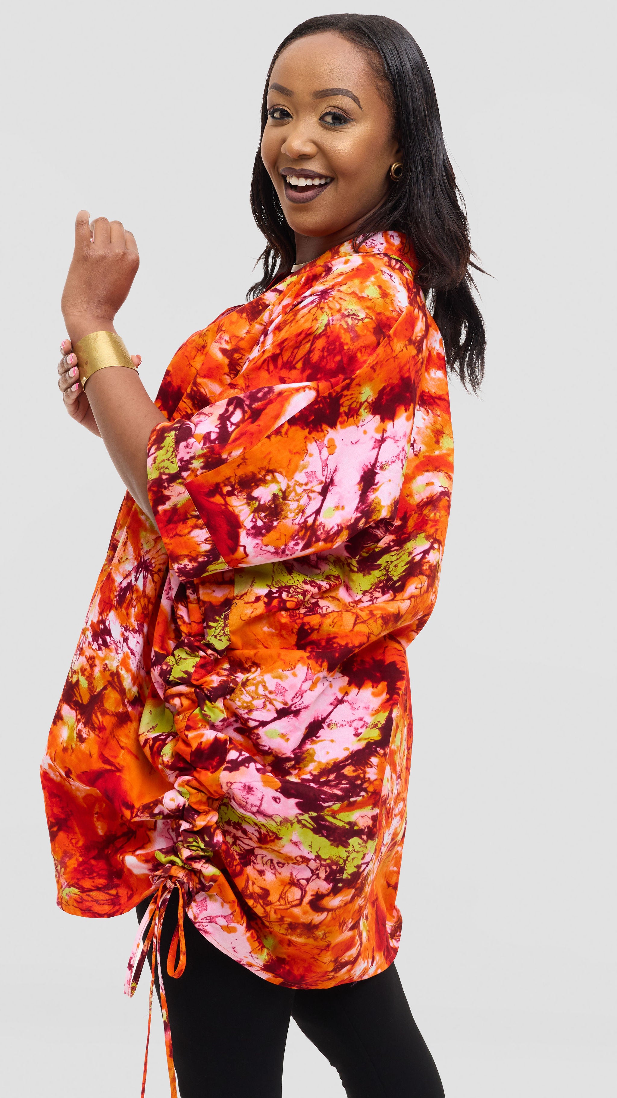 Safari by Vivo Zehra Short Kimono in Kitenge - Nanga Print