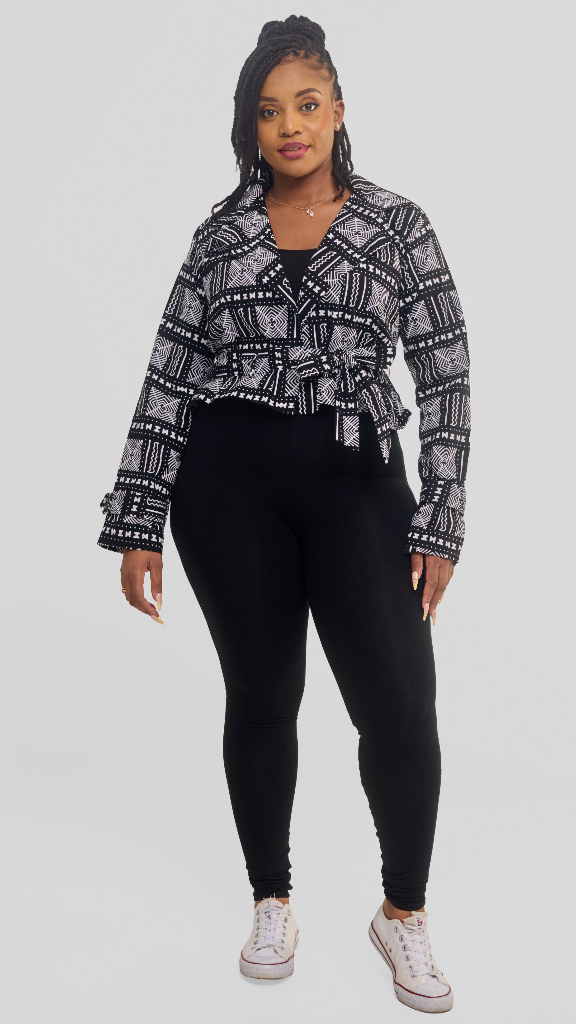 Safari by Vivo Short Trench Coat in Kitenge - Giti Print