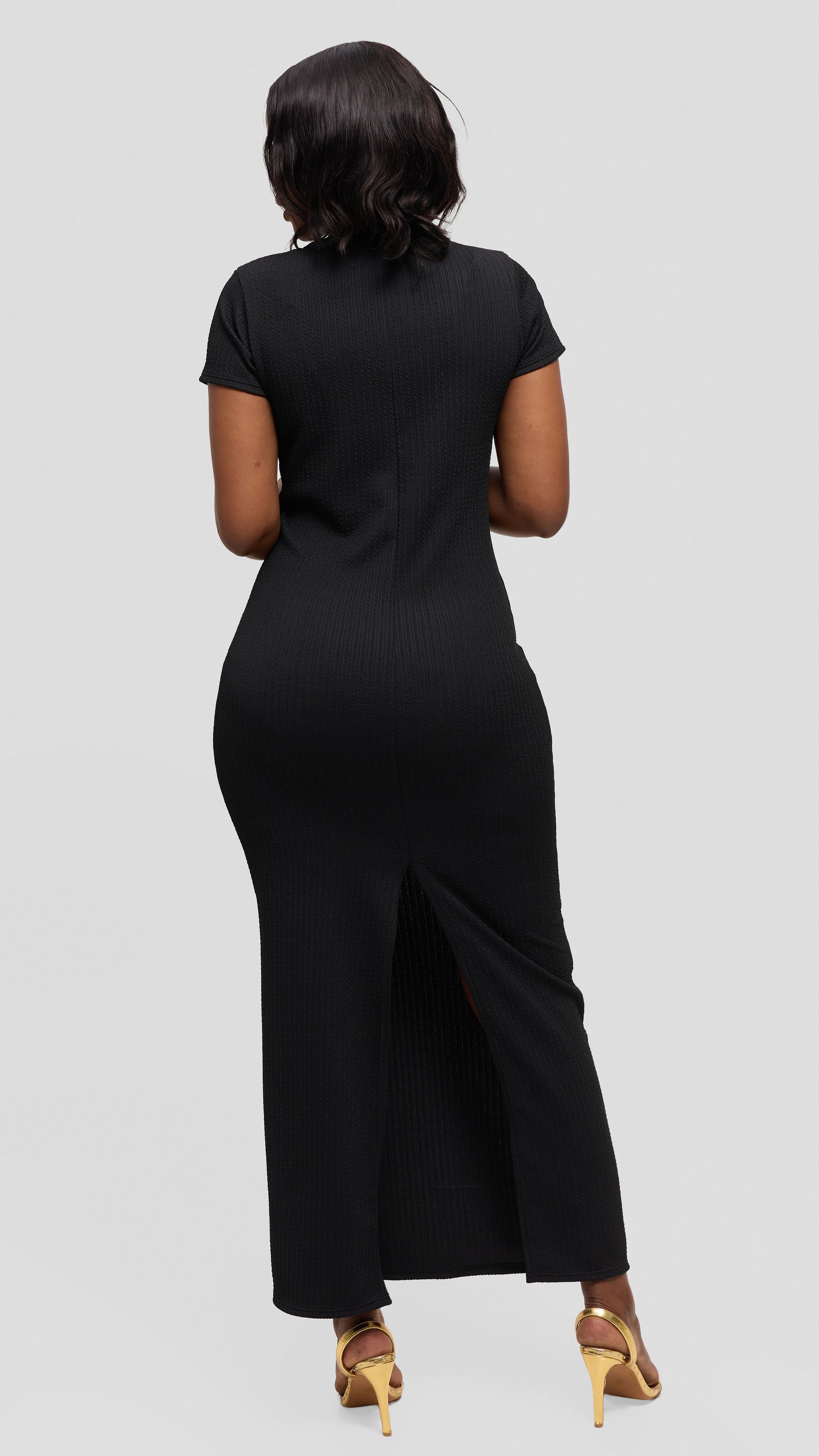 Vivo Short Sleeve Maxi Bodycon in Jersey - Black