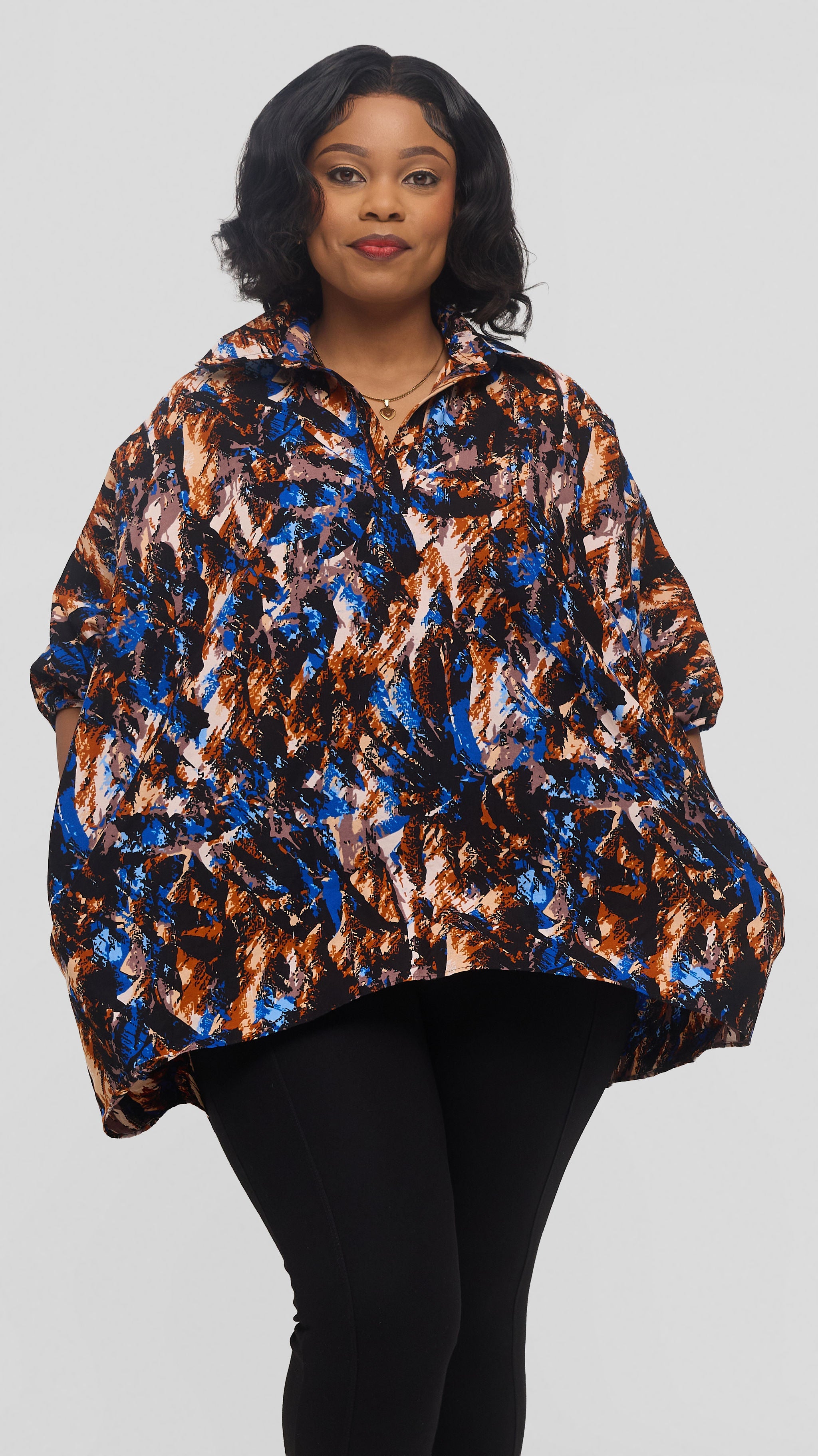 Safari by Vivo Tafari High Low Top in Kitenge - Thera Print