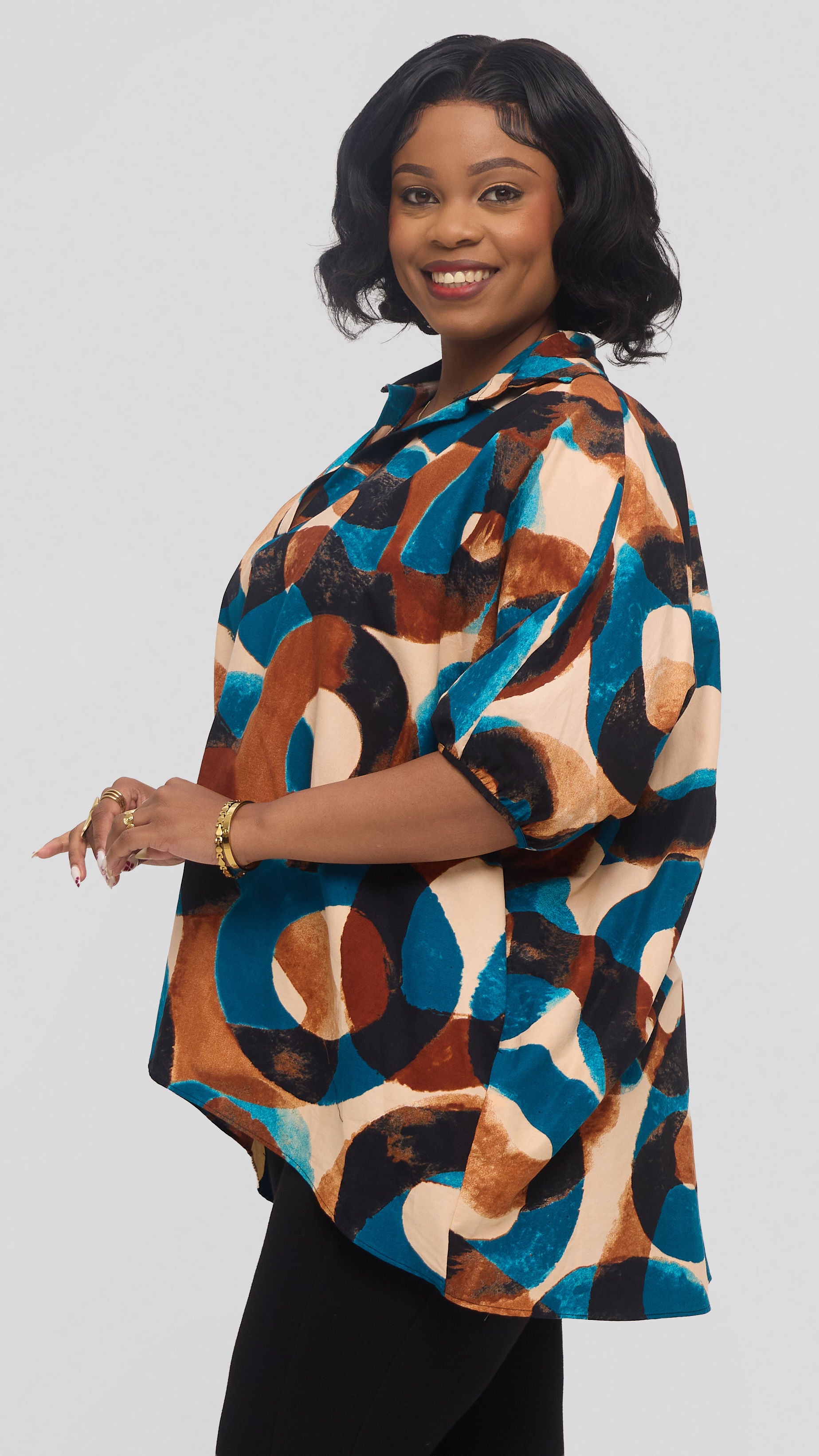 Safari by Vivo Tafari High Low Top in Kitenge - Tunda Print
