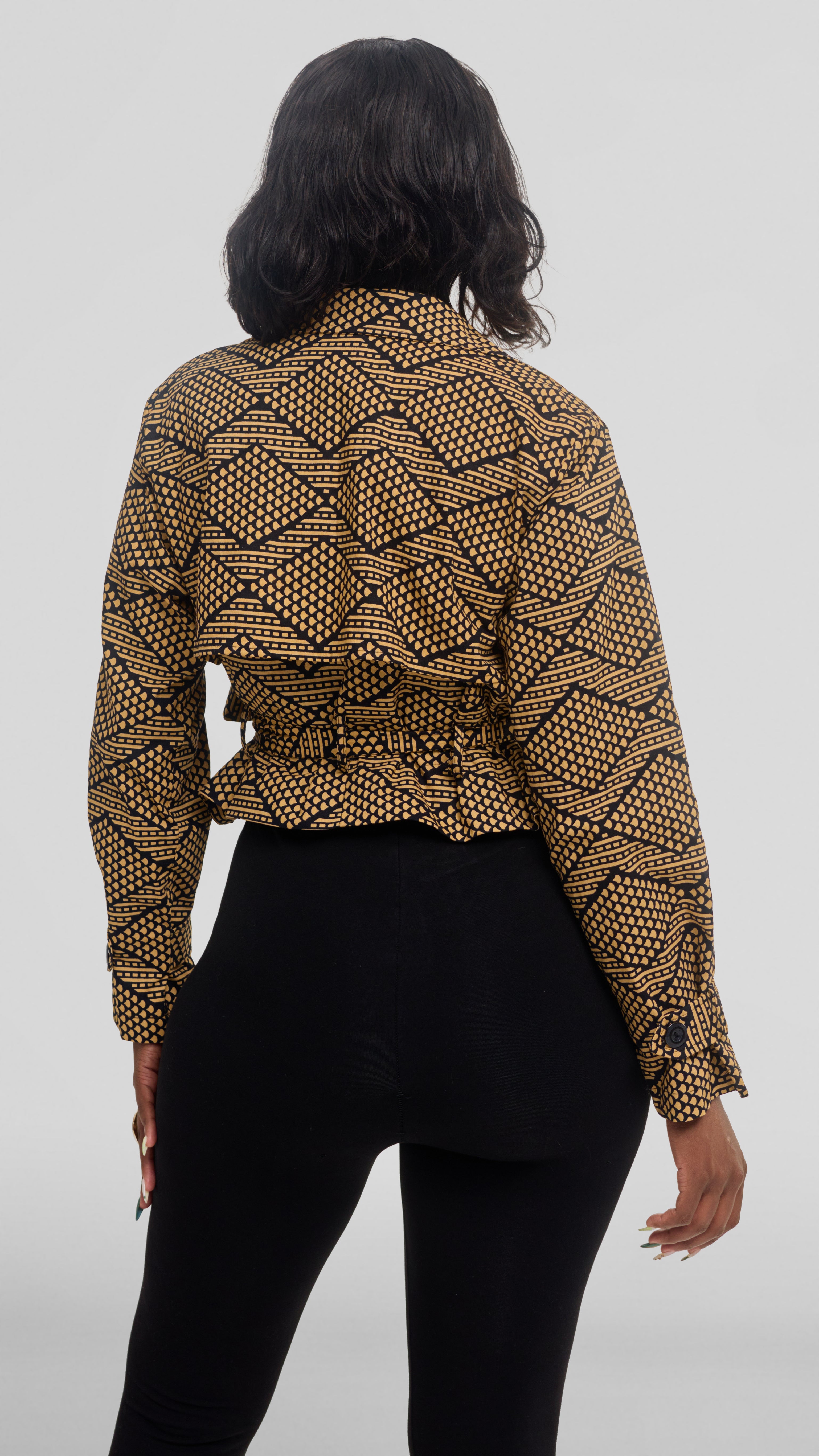 Safari by Vivo Short Trench Coat in Kitenge - Fumbo Print