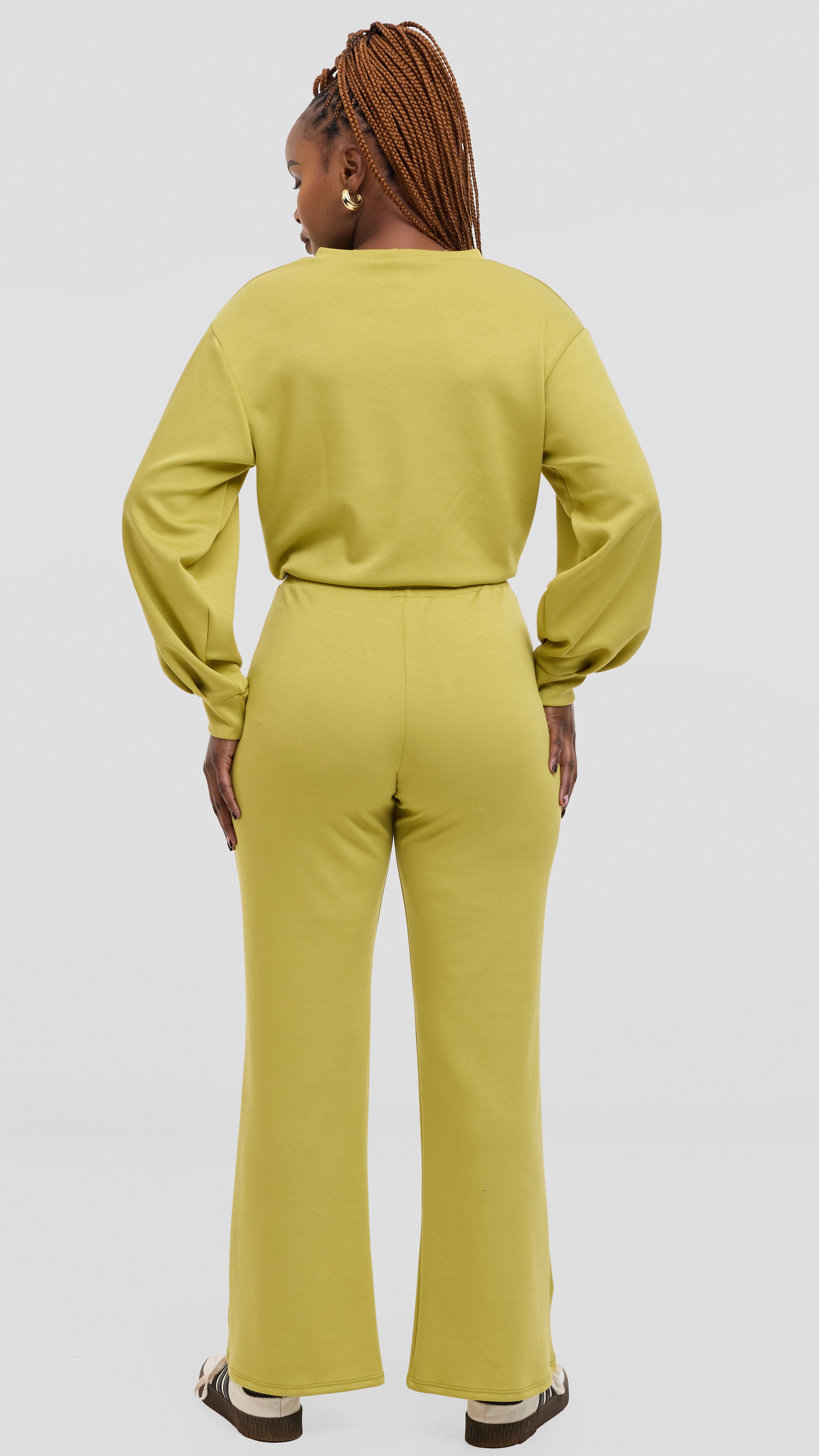Vivo Straight Pants in Scuba - Lime Green