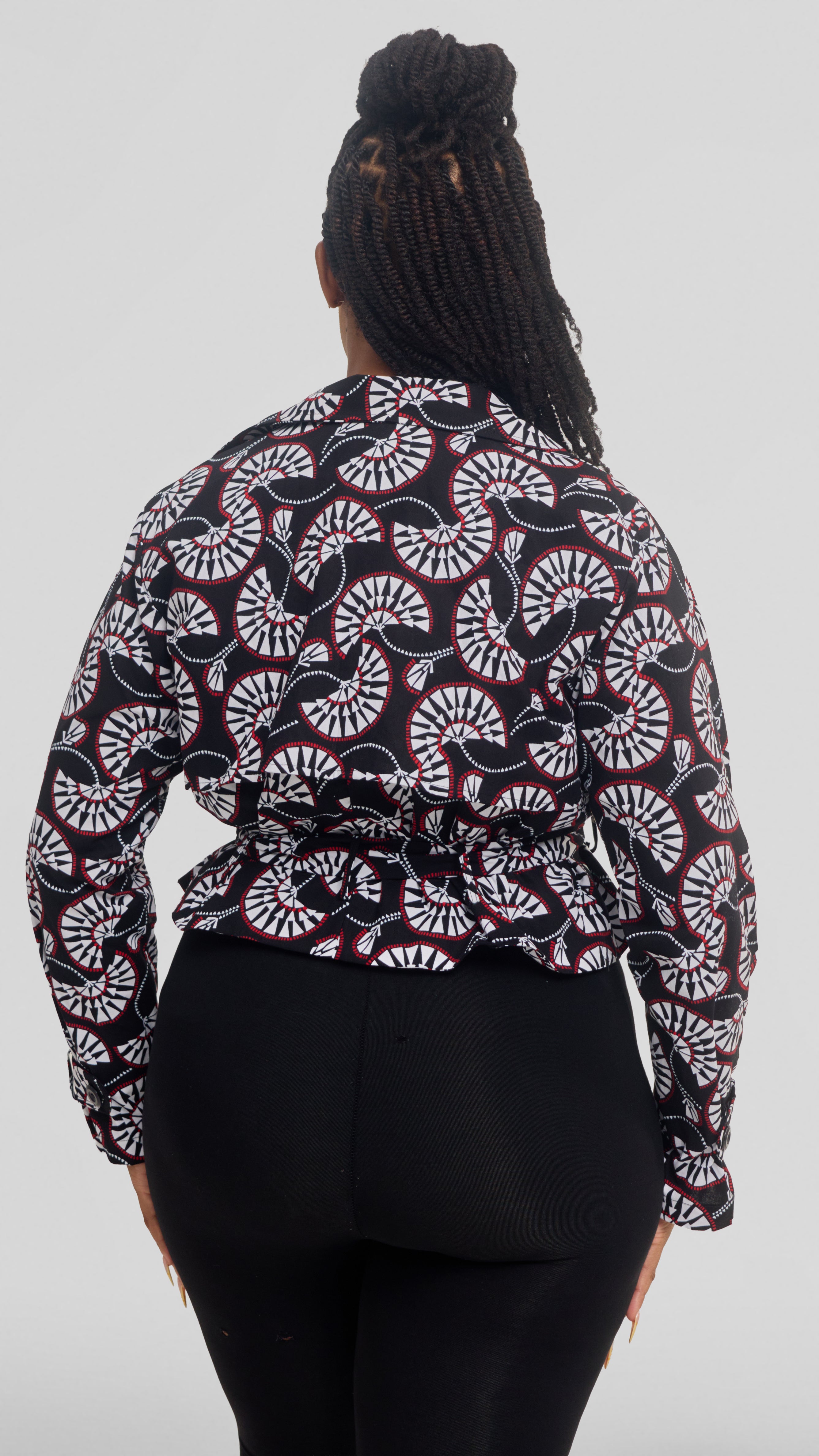 Safari by Vivo Short Trench Coat in Kitenge - Adili Print