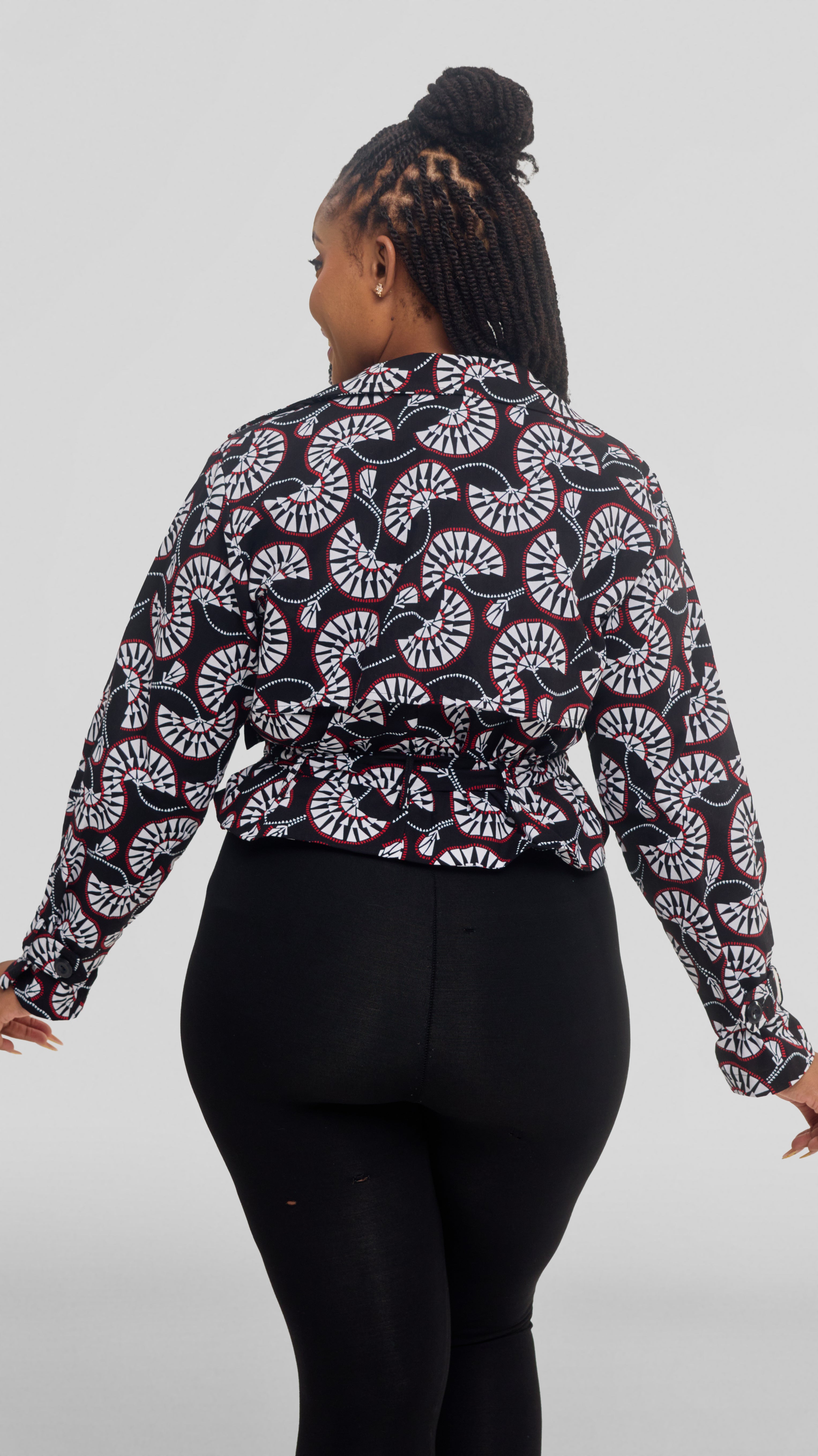 Safari by Vivo Short Trench Coat in Kitenge - Adili Print