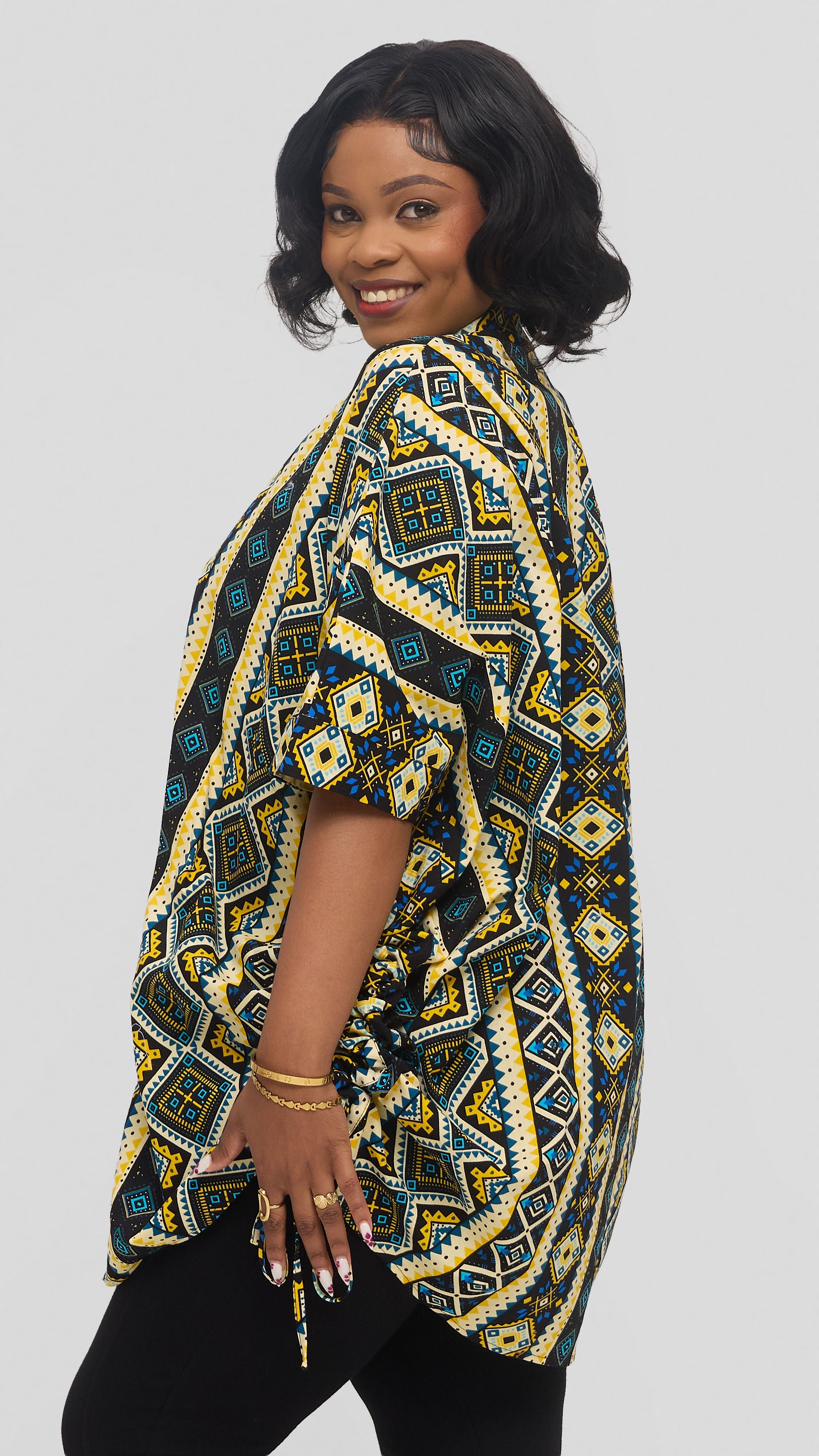 Safari by Vivo Zehra Short Kimono in Kitenge - Sanaa Print