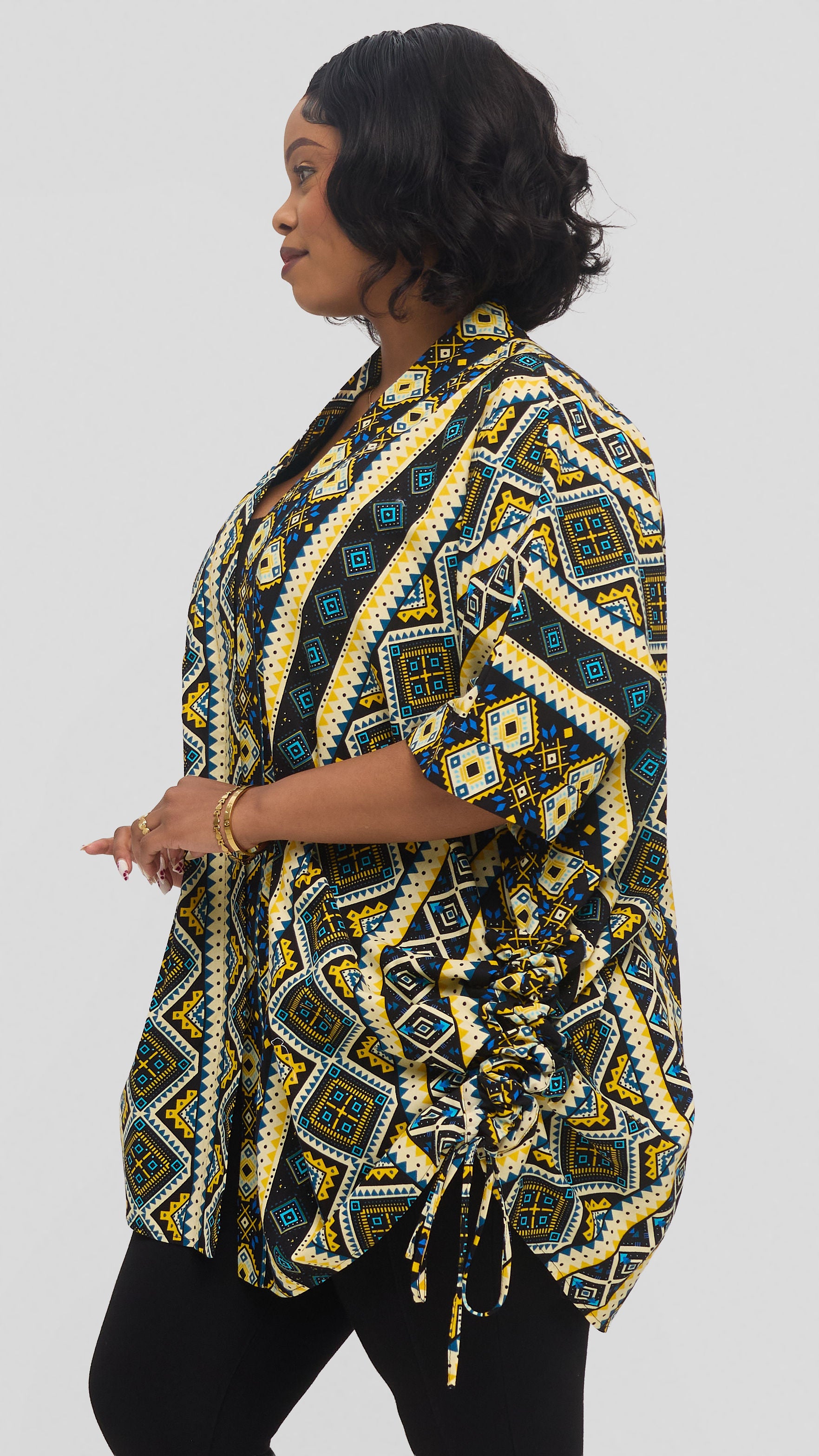 Safari by Vivo Zehra Short Kimono in Kitenge - Sanaa Print