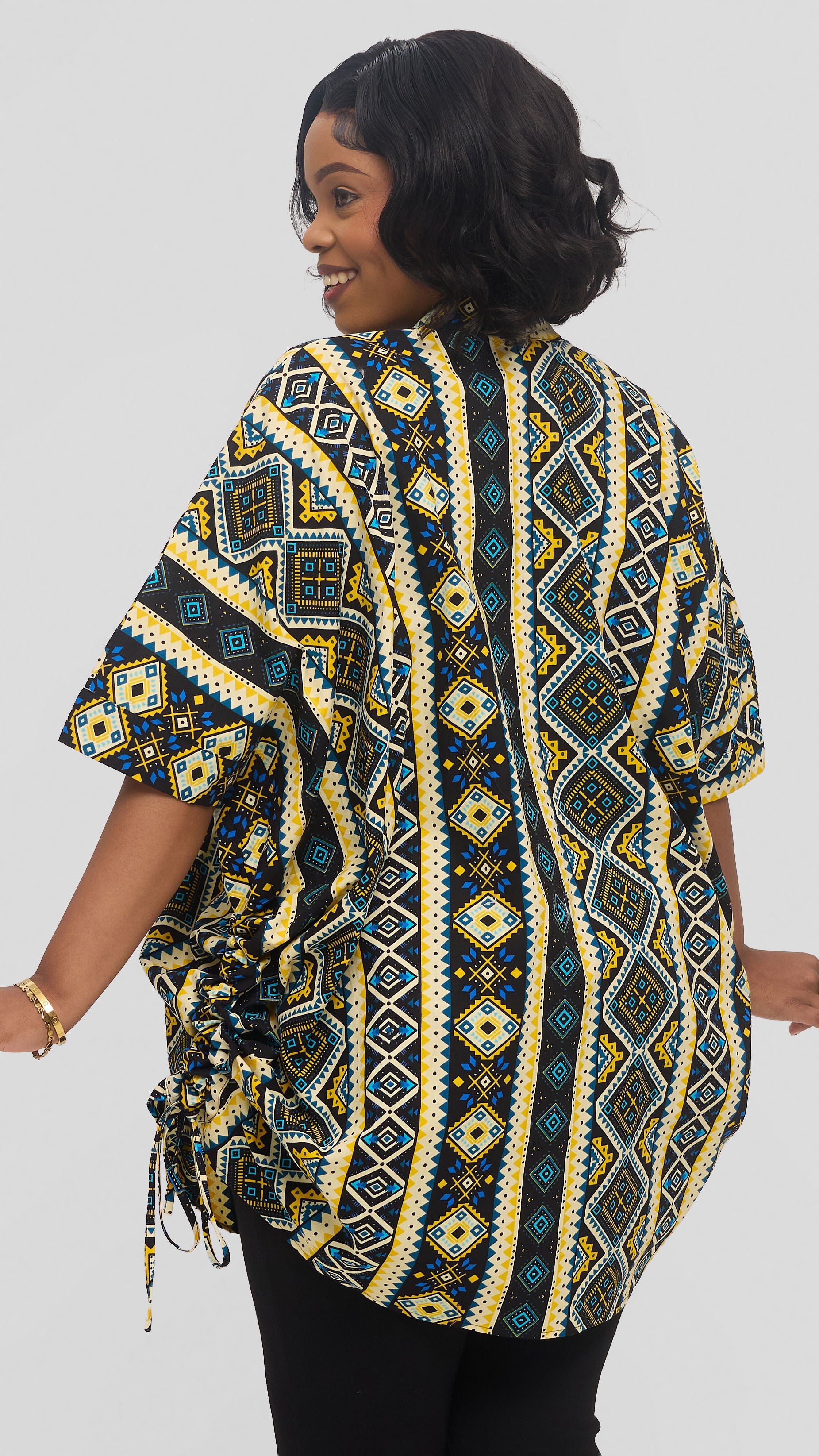 Safari by Vivo Zehra Short Kimono in Kitenge - Sanaa Print
