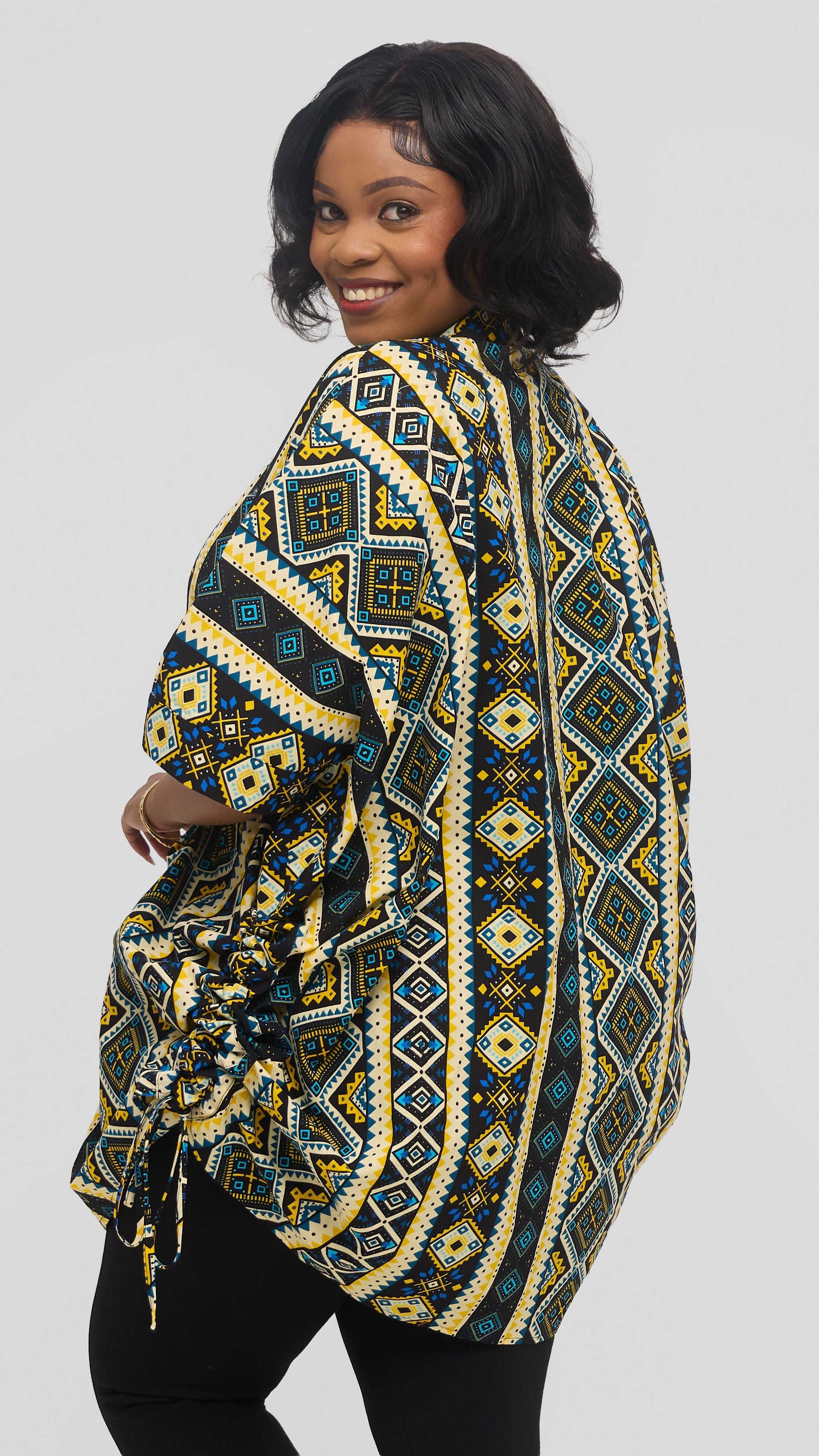 Safari by Vivo Zehra Short Kimono in Kitenge - Sanaa Print