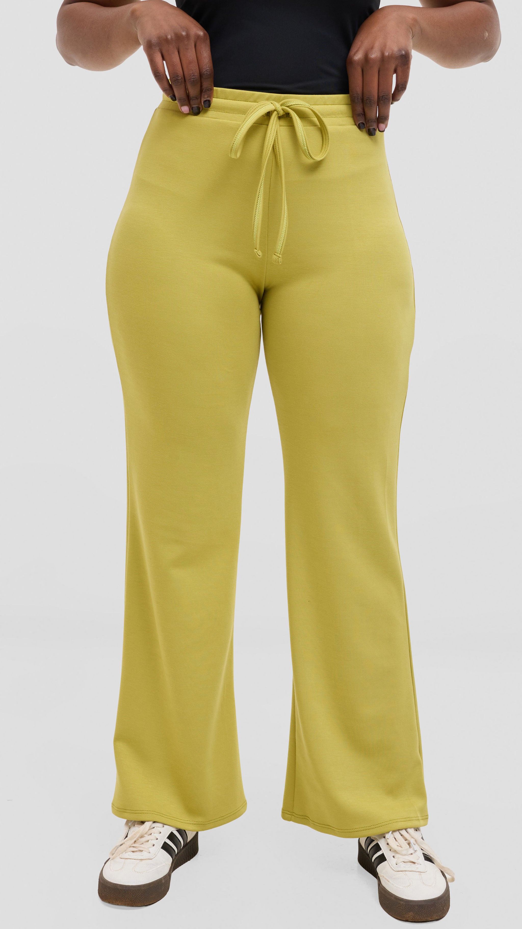 Vivo Straight Pants in Scuba - Lime Green