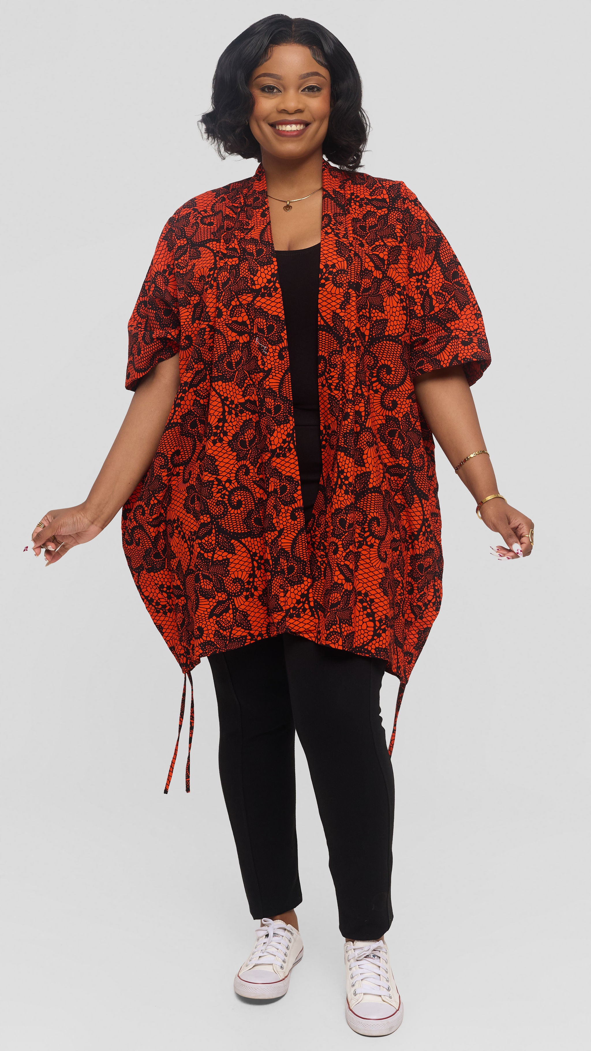 Safari by Vivo Zehra Short Kimono in Kitenge - Paa Print