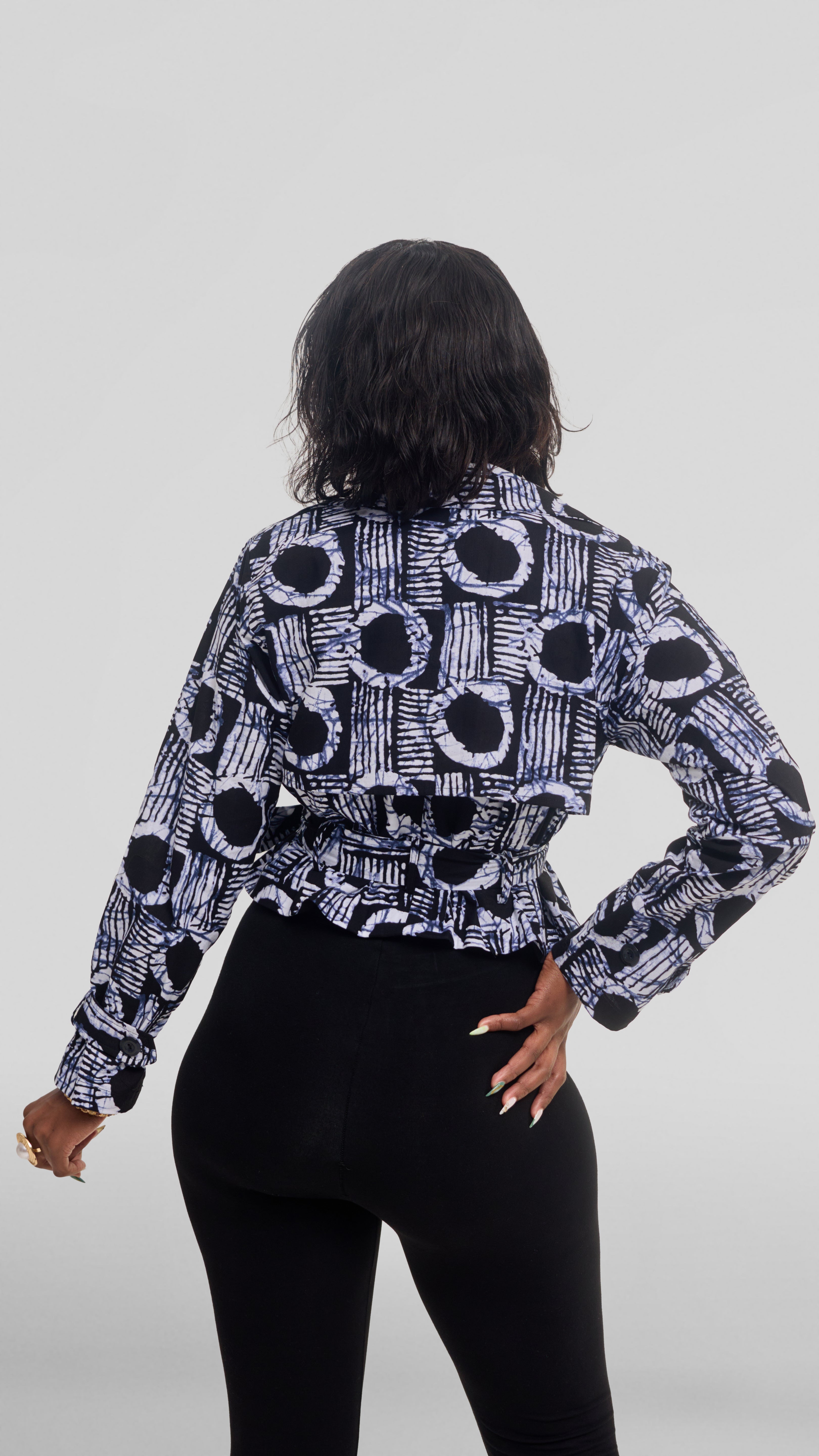 Safari by Vivo Short Trench Coat in Kitenge - Vuna Print