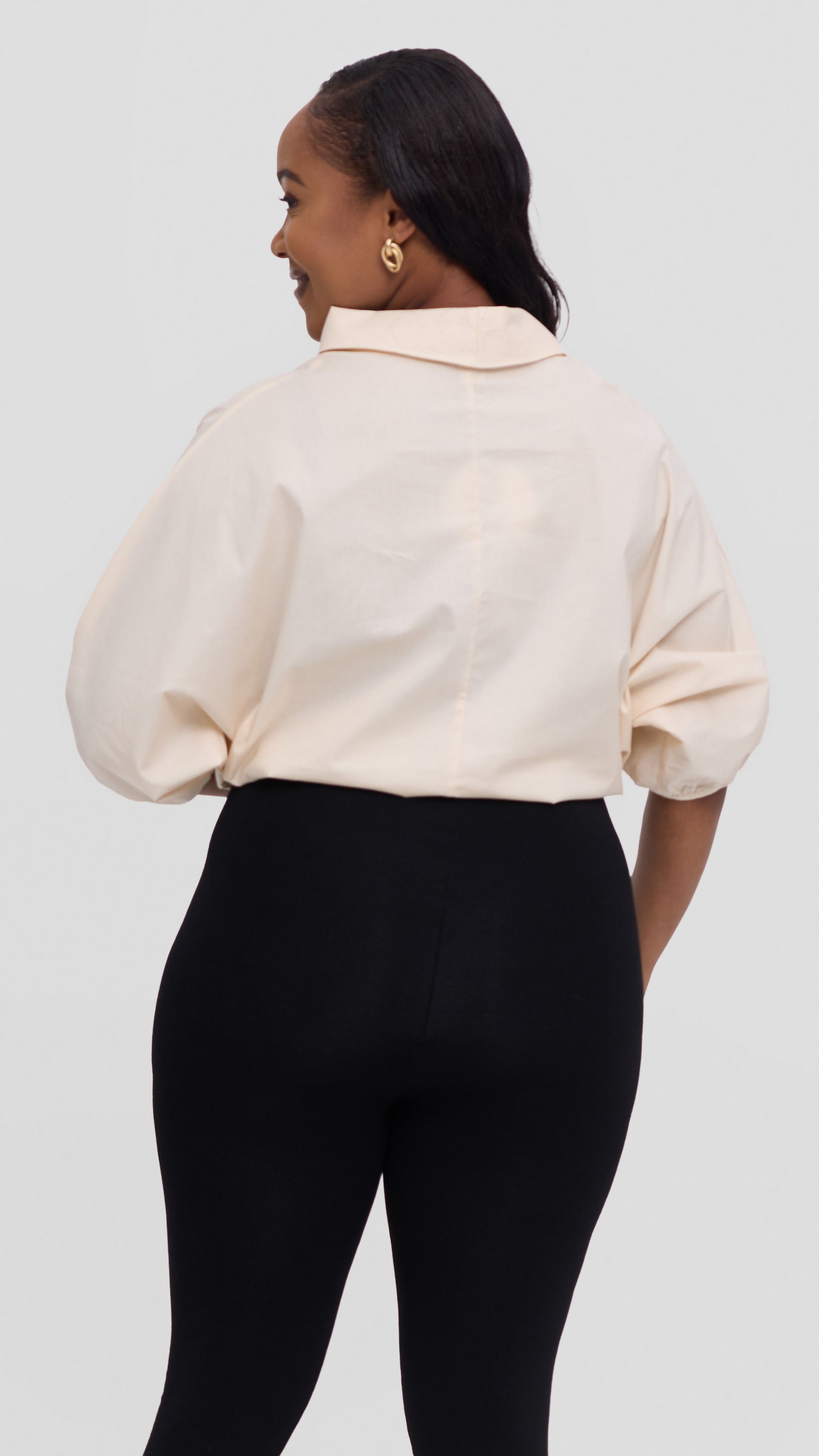 Safari by Vivo Njano Drawstring Top in Cotton - Off White