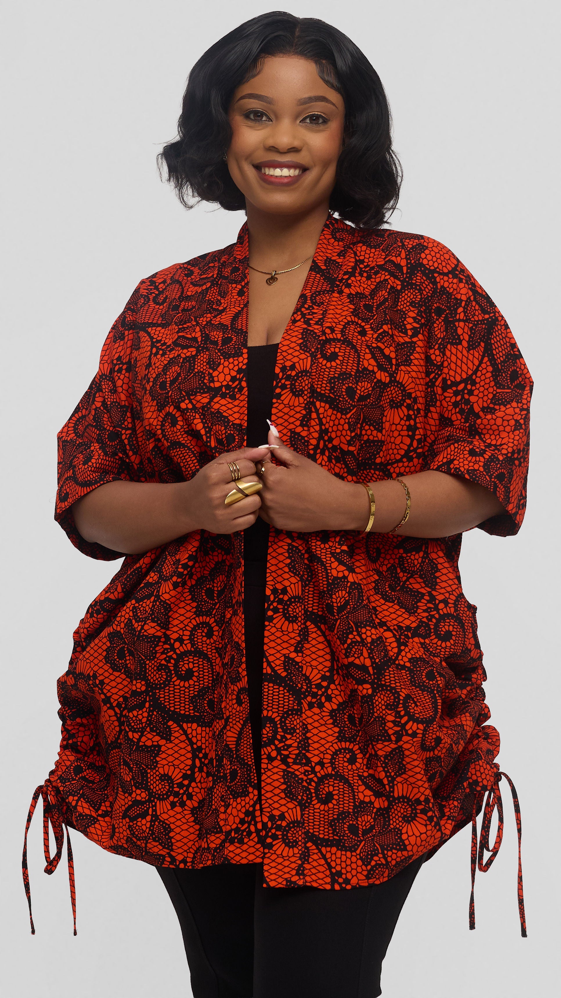 Safari by Vivo Zehra Short Kimono in Kitenge - Paa Print
