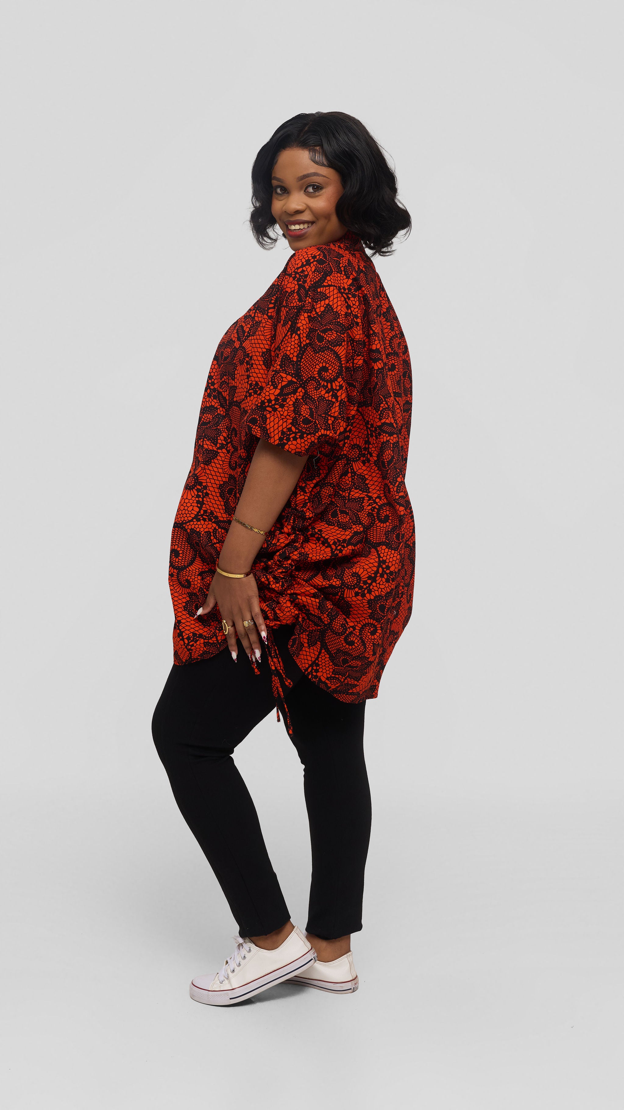 Safari by Vivo Zehra Short Kimono in Kitenge - Paa Print