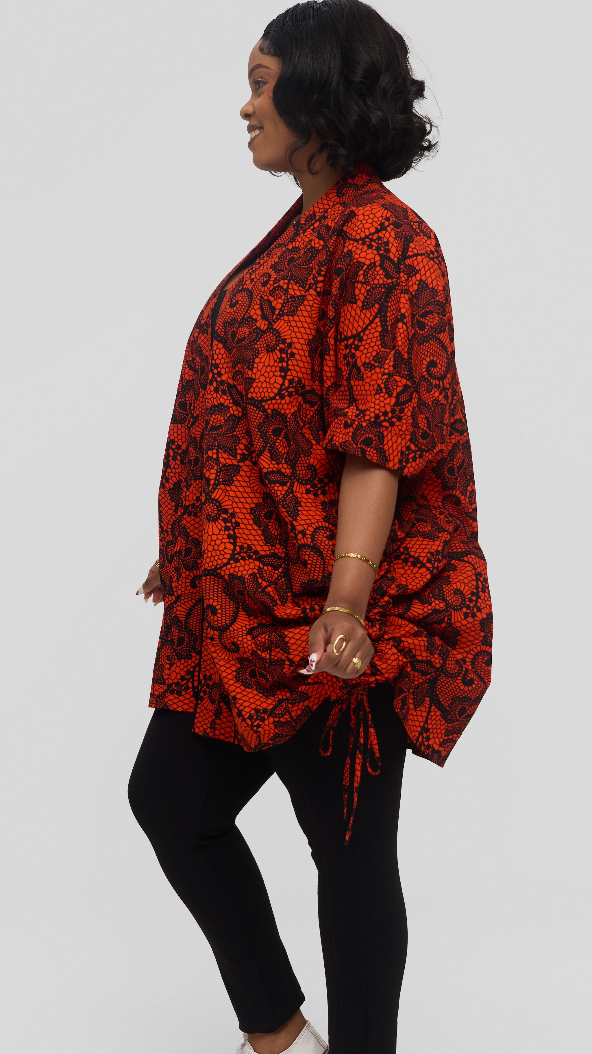 Safari by Vivo Zehra Short Kimono in Kitenge - Paa Print