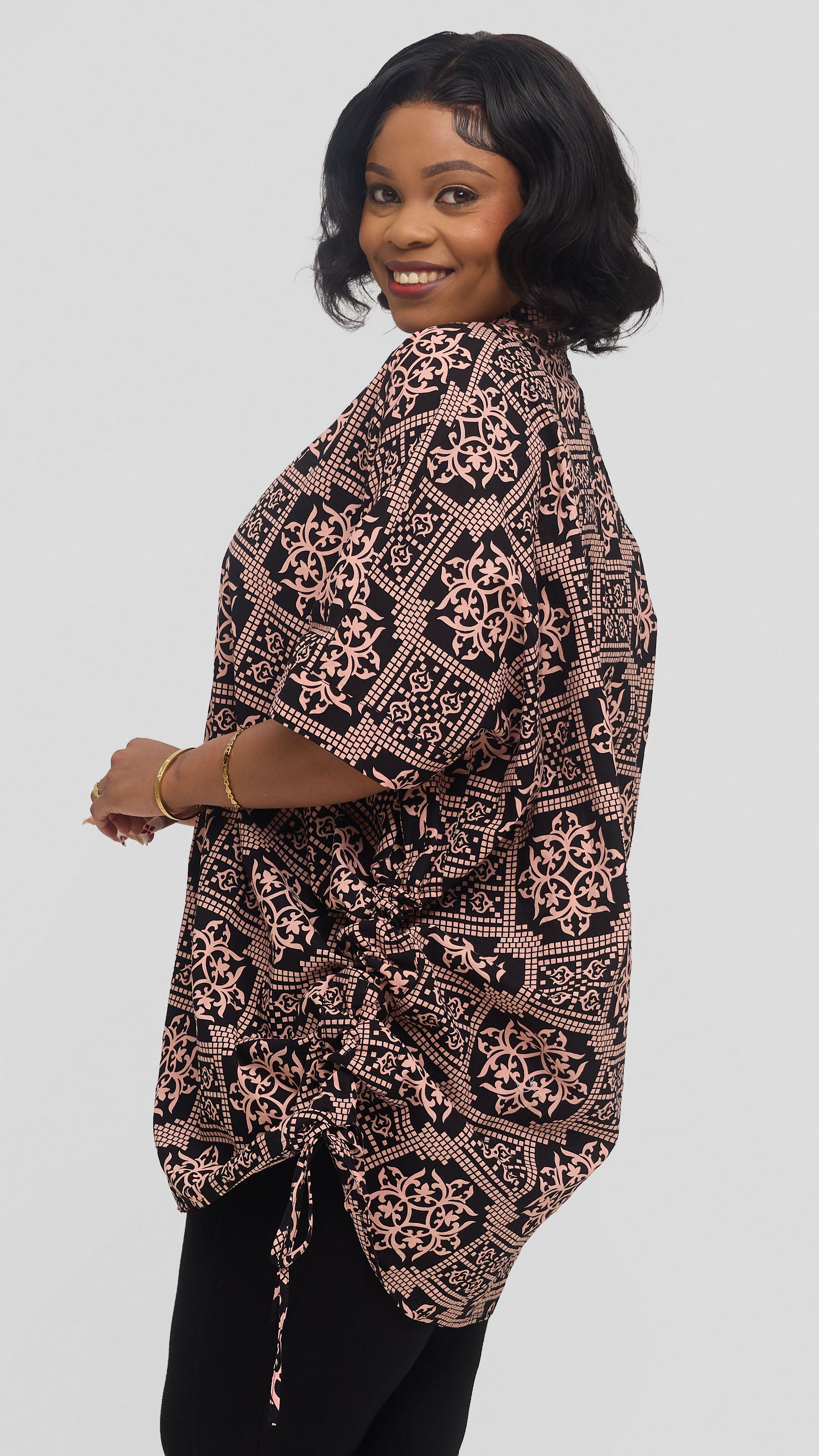 Safari by Vivo Zehra Short Kimono in Kitenge - Uhuru Print