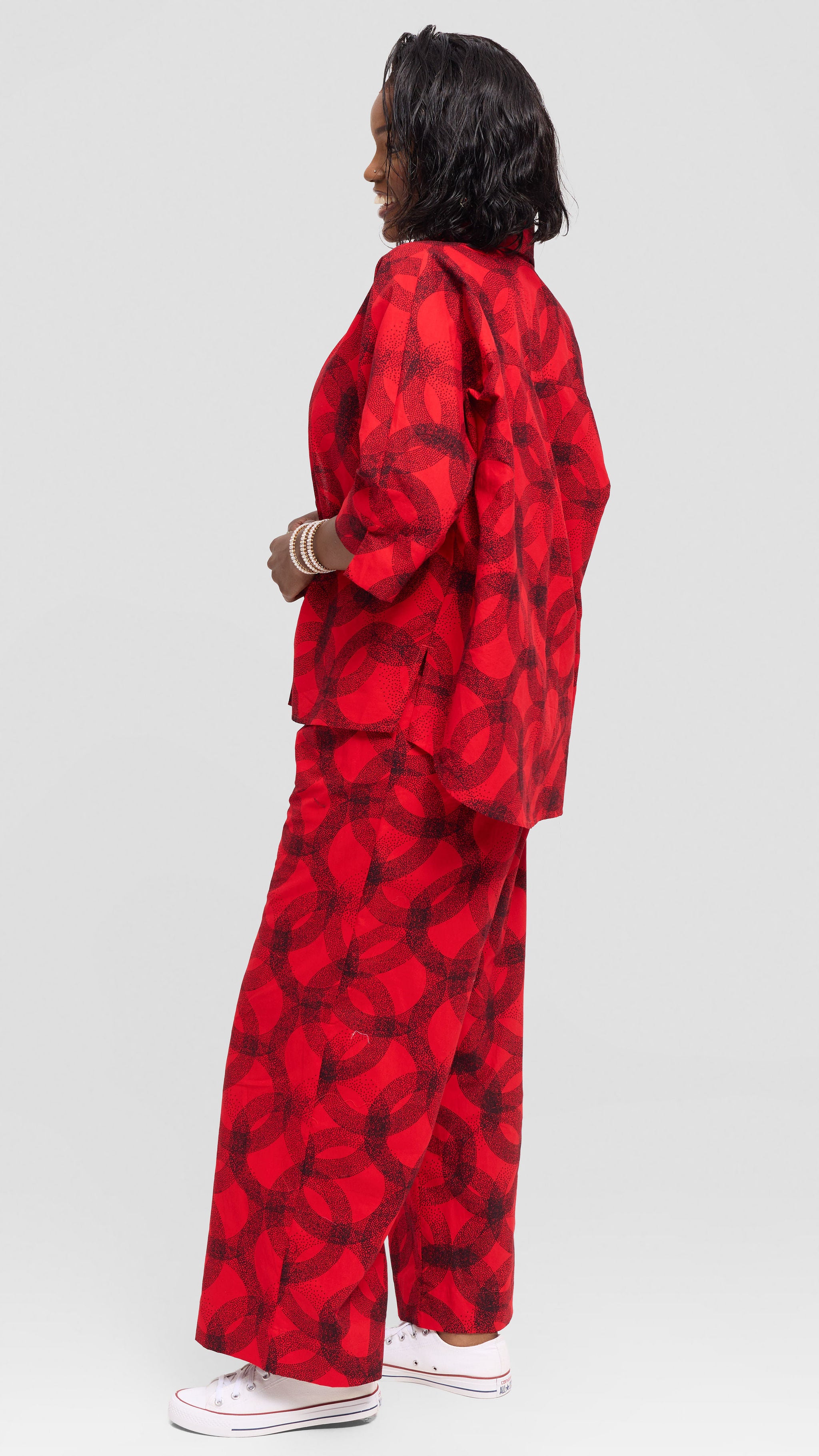 Vivo Pleated Wide Leg Pants in Kitenge - Raza Print