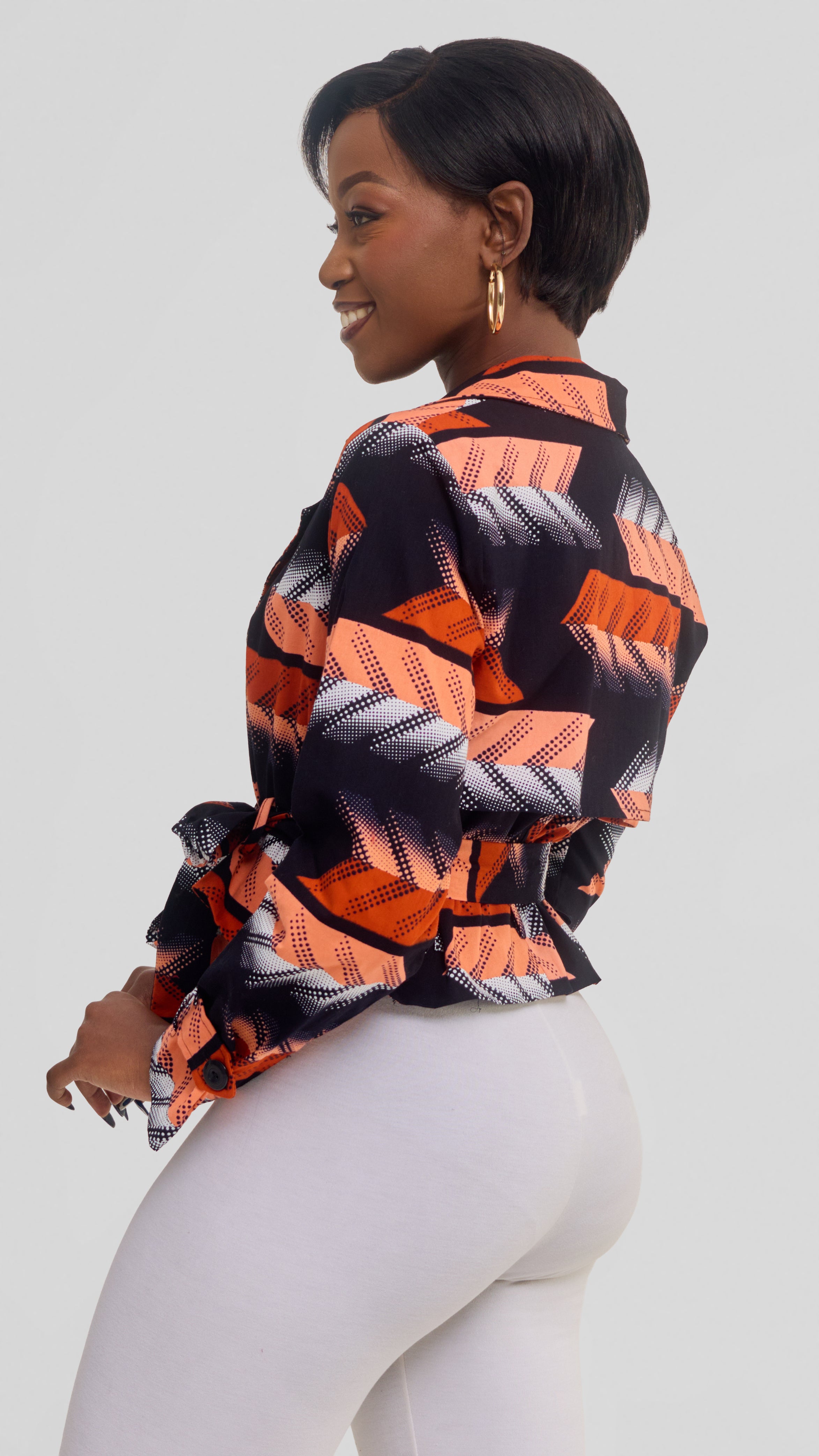 Safari by Vivo Short Trench Coat in Kitenge - Baraka Print