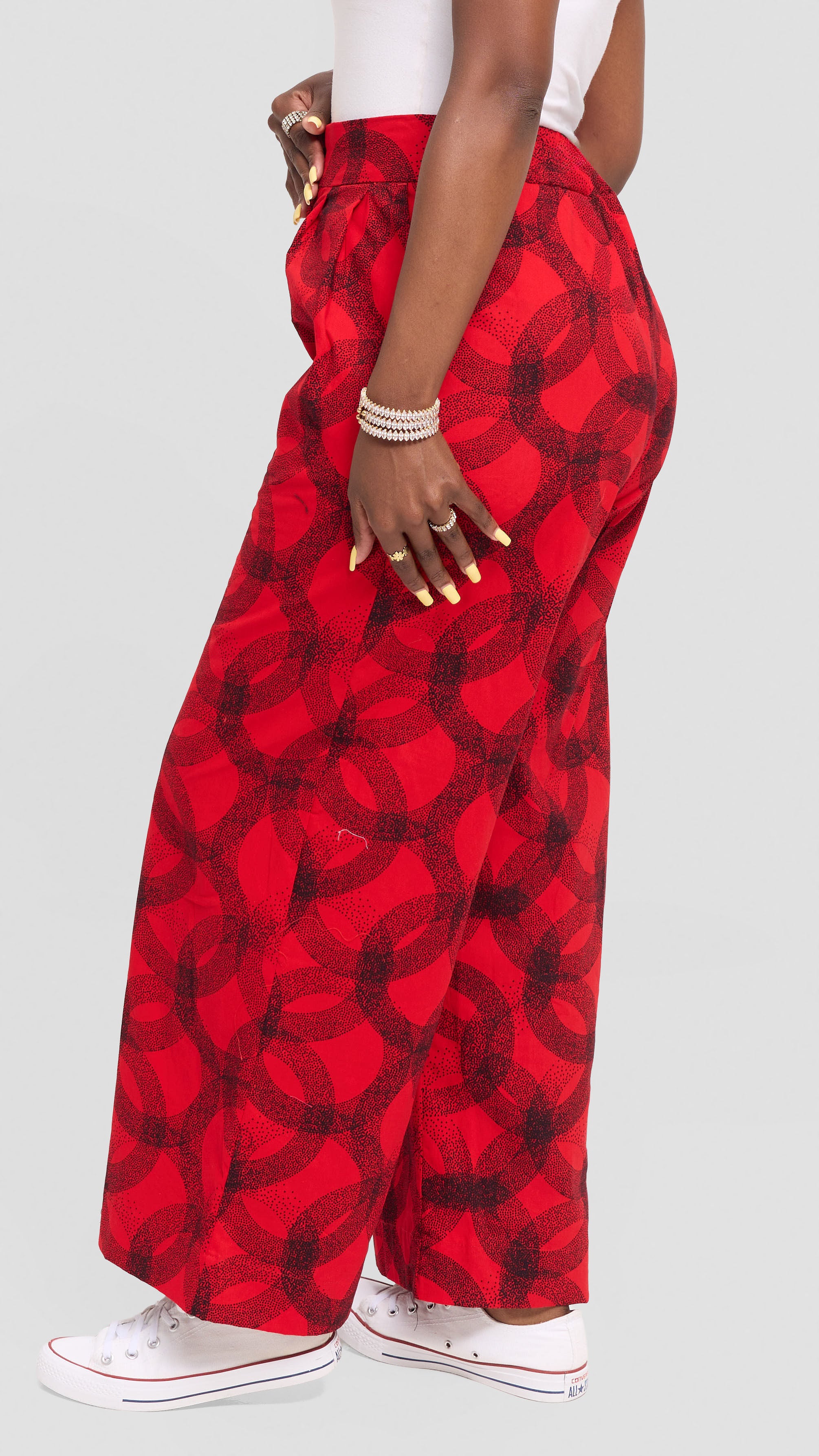 Vivo Pleated Wide Leg Pants in Kitenge - Raza Print