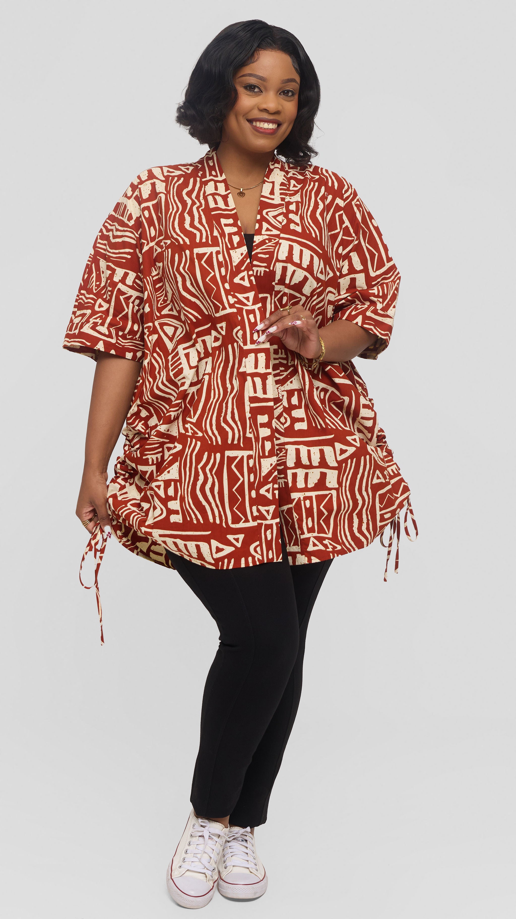 Safari by Vivo Zehra Short Kimono in Kitenge - Jamu Print