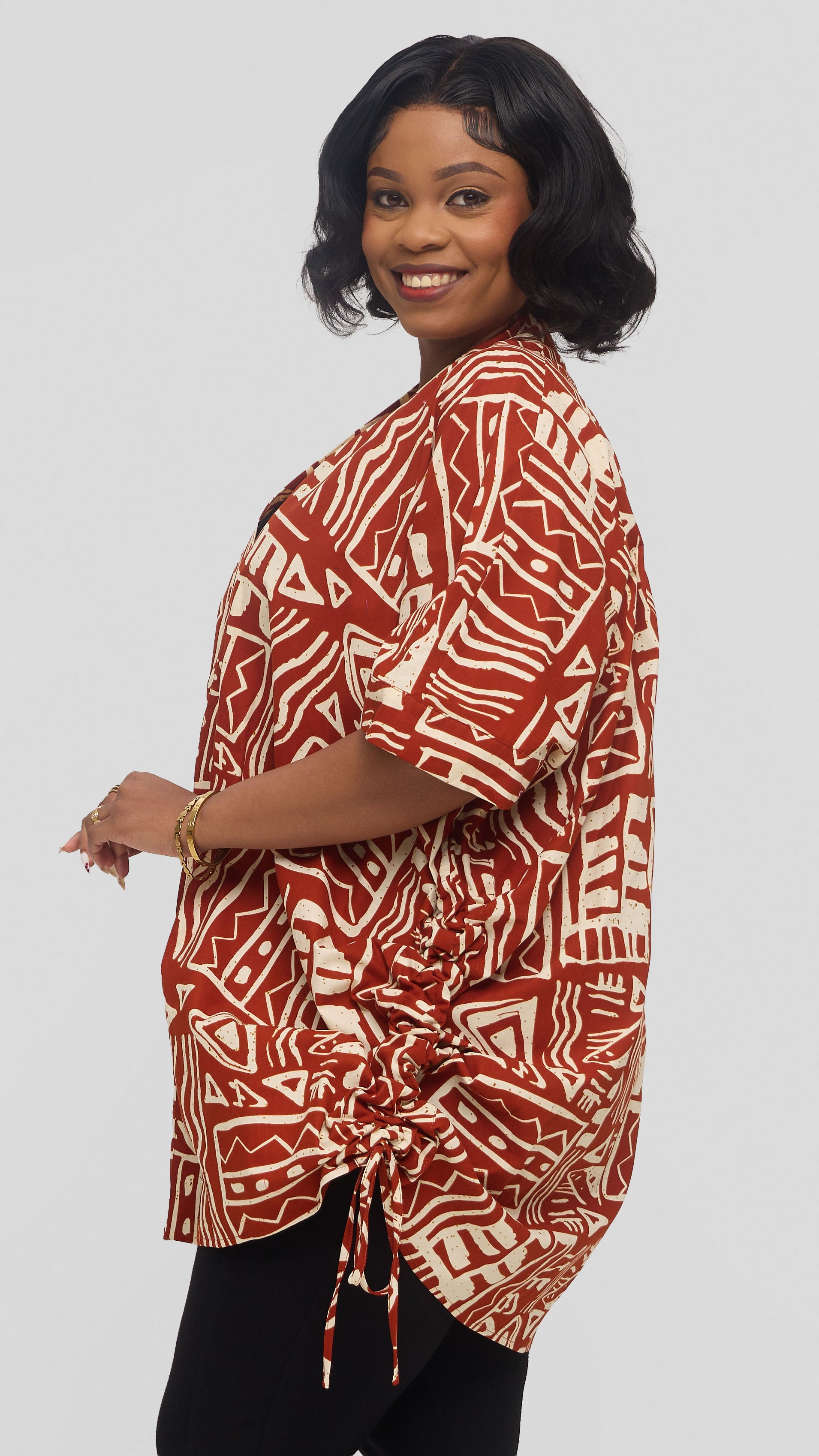 Safari by Vivo Zehra Short Kimono in Kitenge - Jamu Print