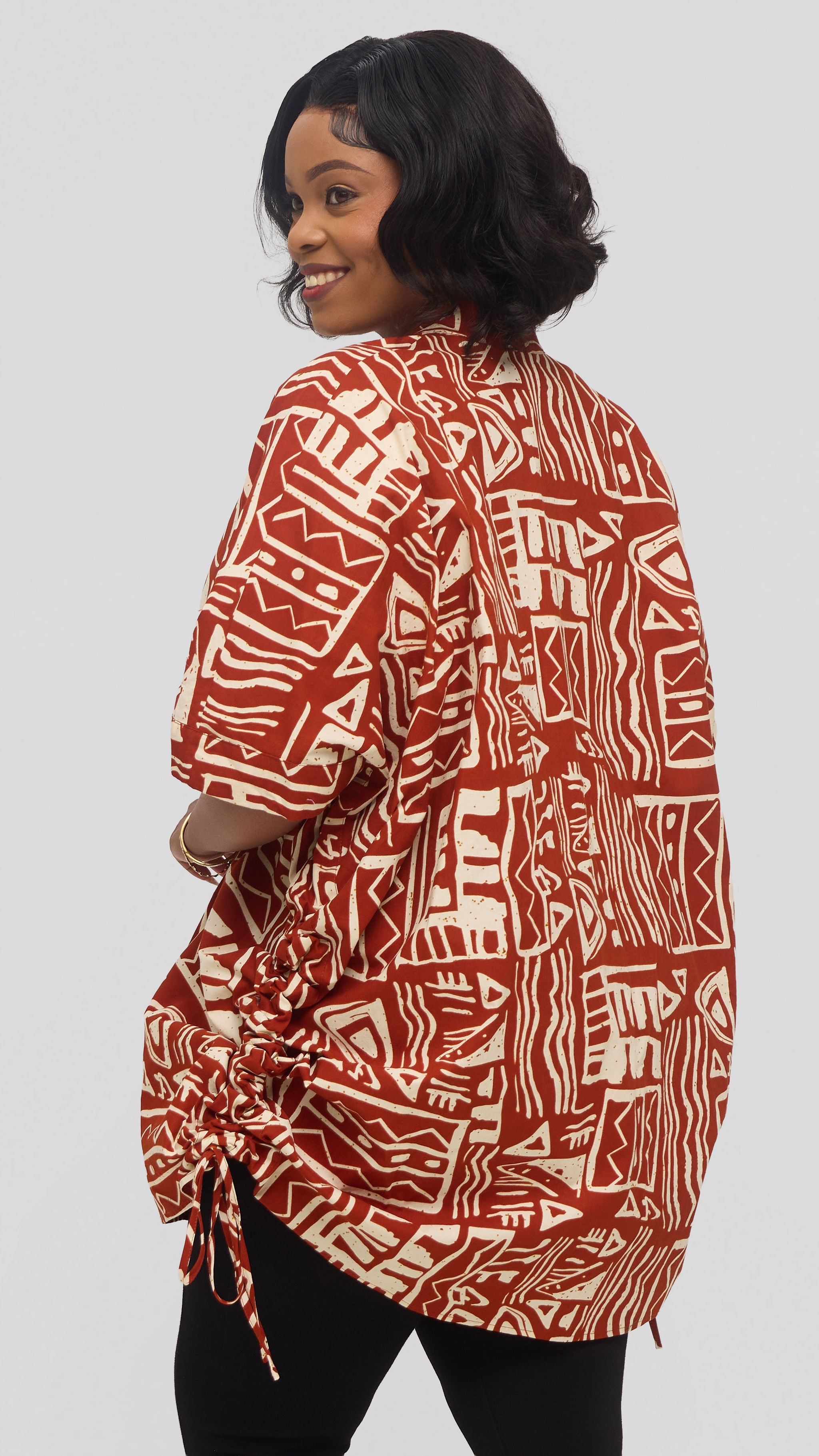 Safari by Vivo Zehra Short Kimono in Kitenge - Jamu Print
