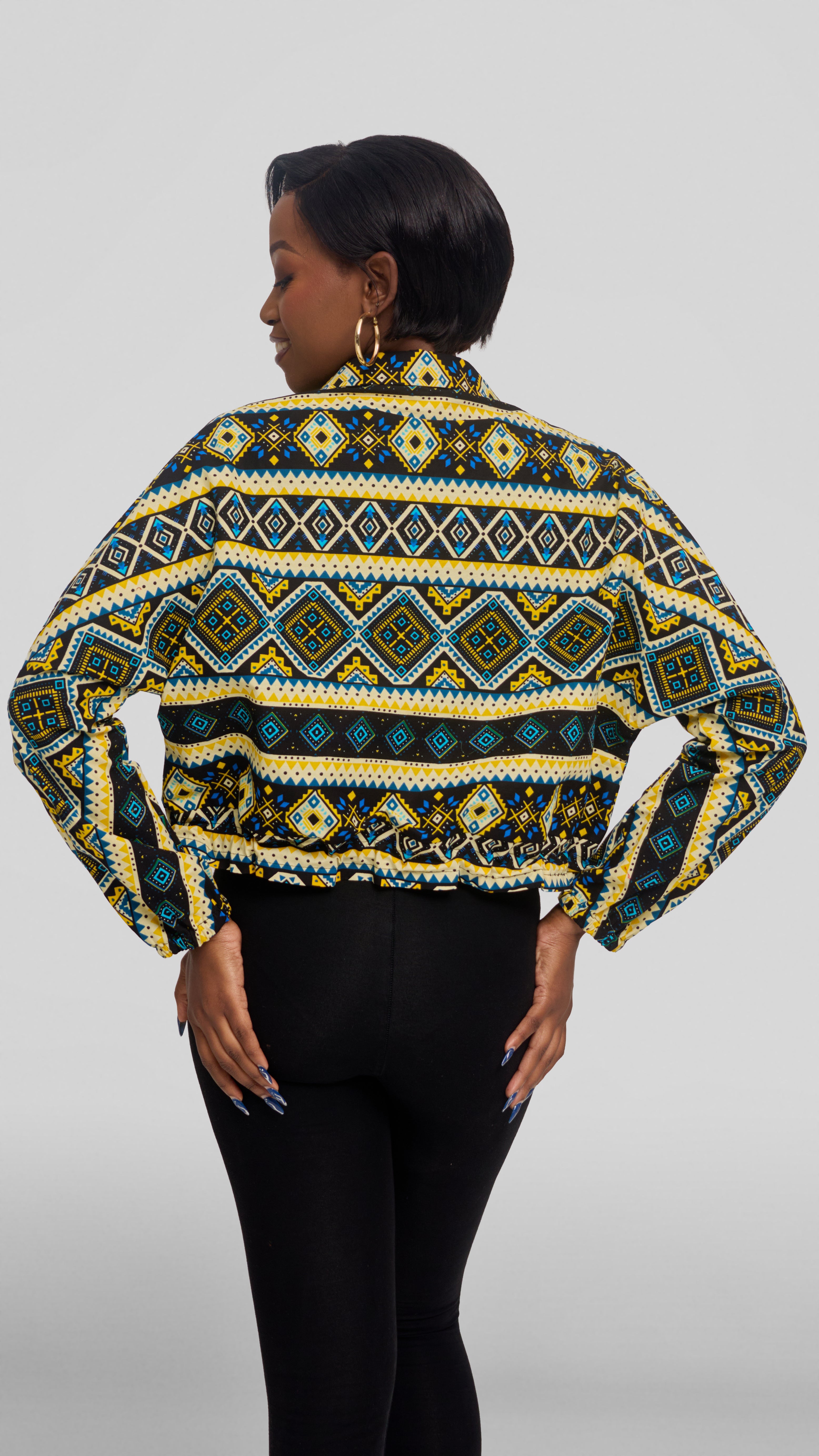 Safari by Vivo Zipped Jacket in Kitenge - Sanaa Print