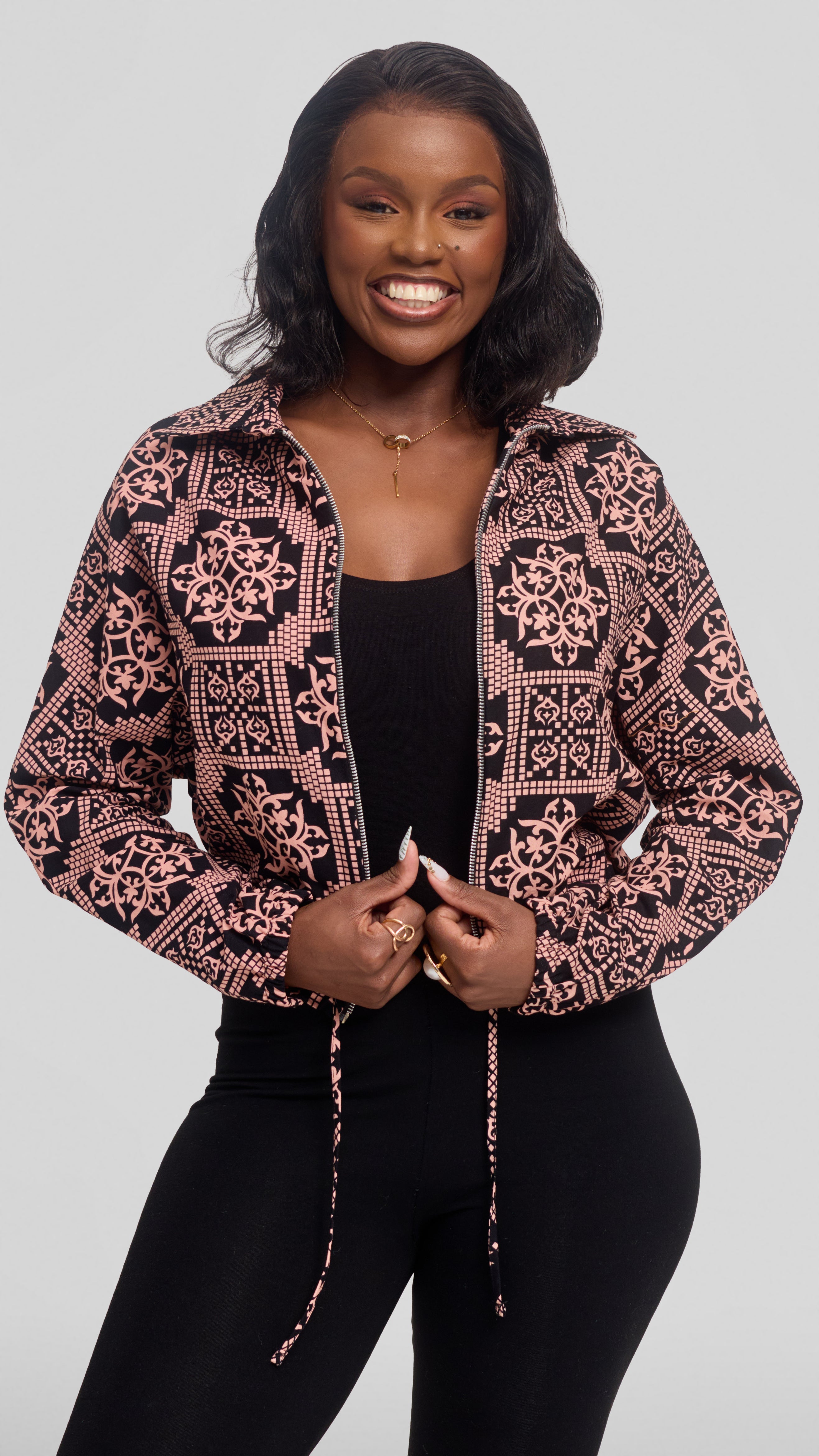 Safari by Vivo Zipped Jacket in Kitenge - Uhuru Print