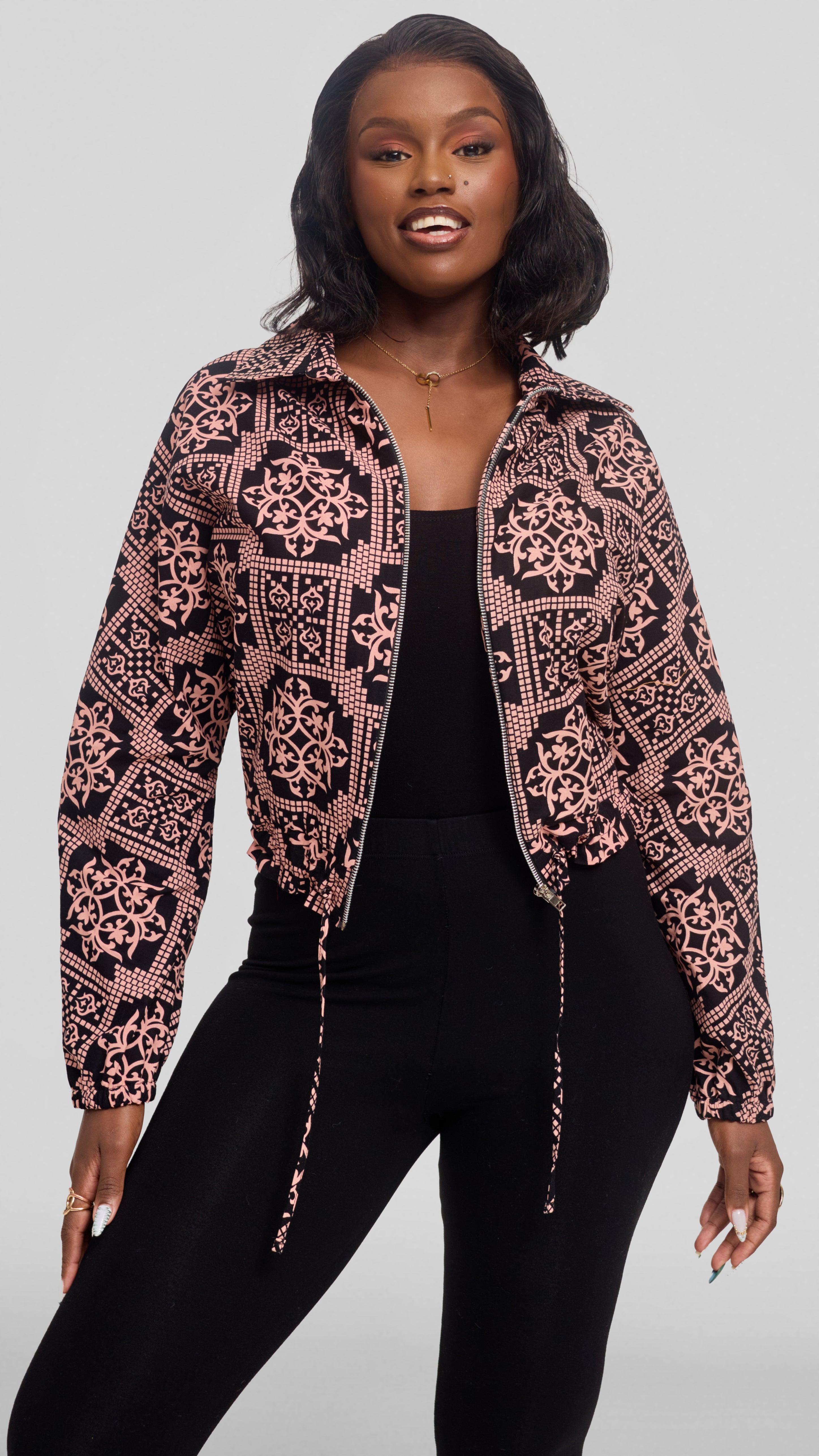 Safari by Vivo Zipped Jacket in Kitenge - Uhuru Print