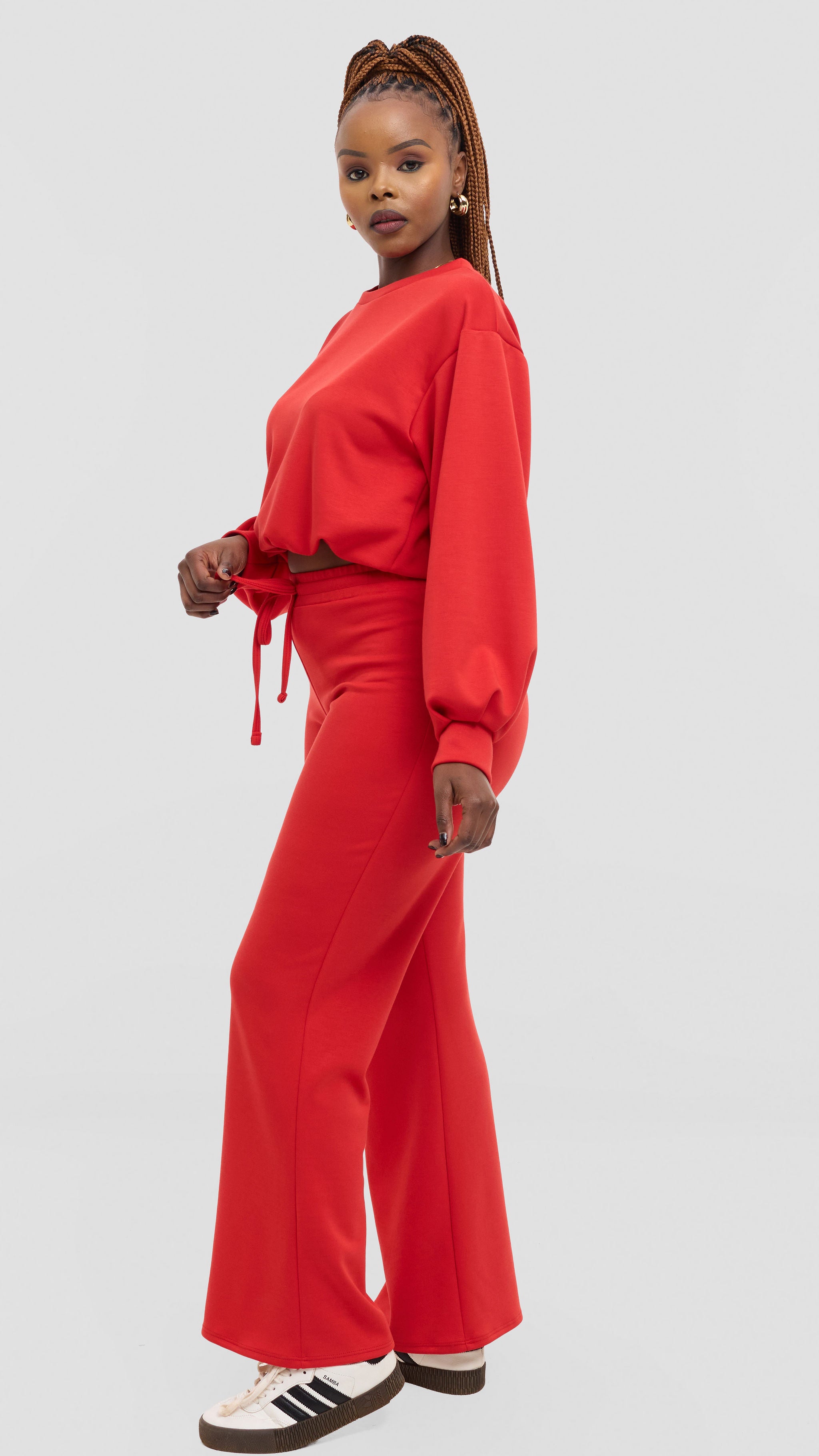 Vivo Straight Pants in Scuba - Red