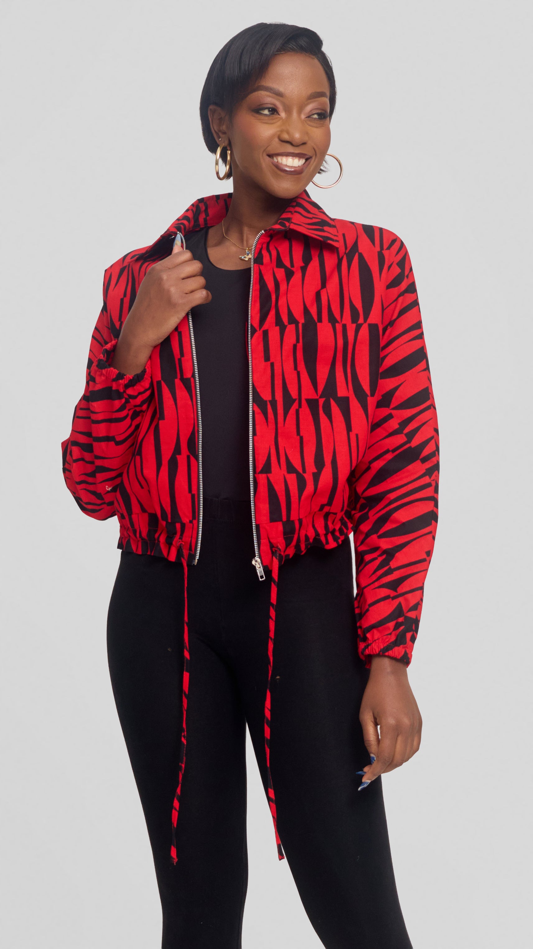 Safari by Vivo Zipped Jacket in Kitenge - Shaba Print