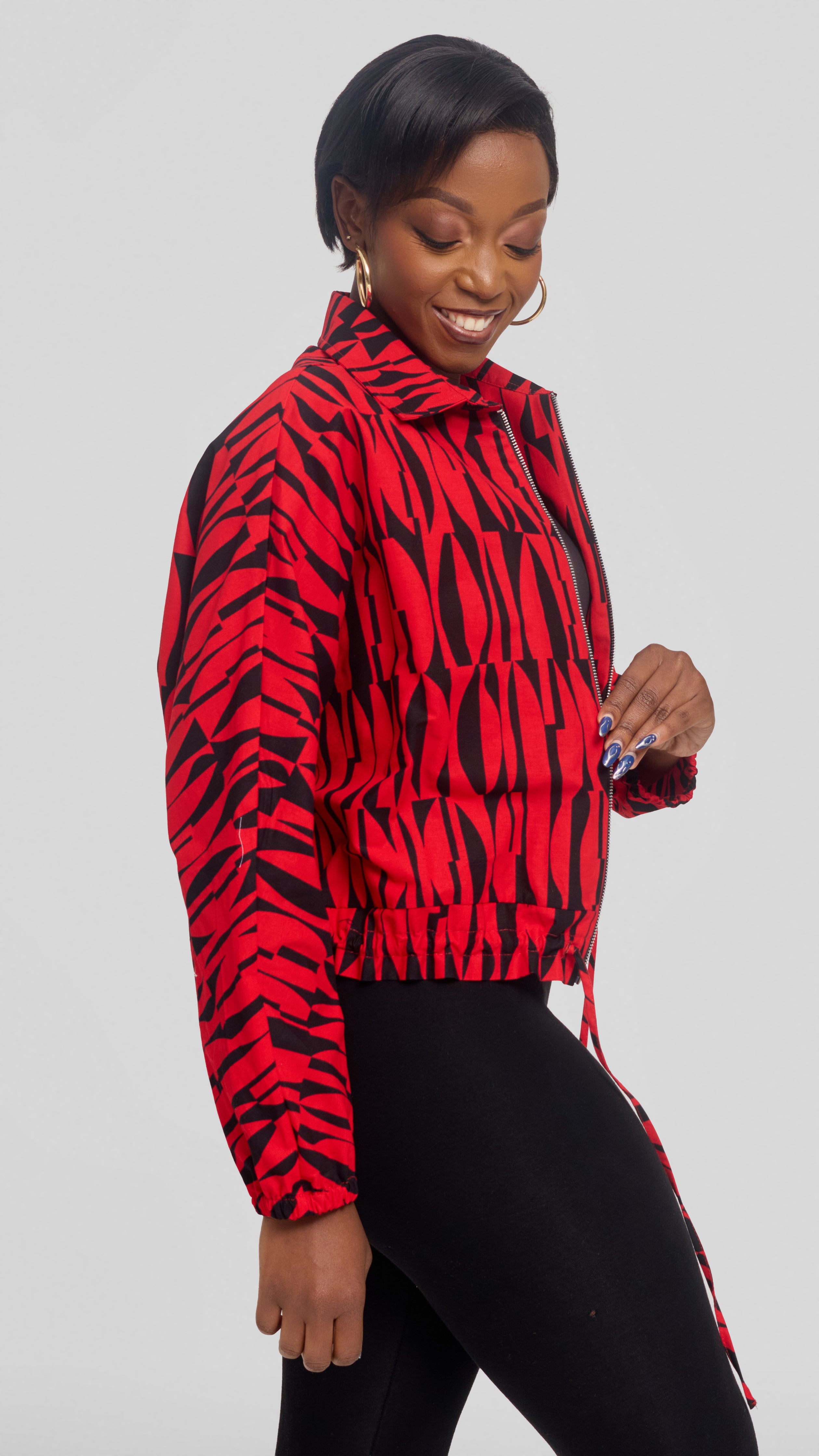 Safari by Vivo Zipped Jacket in Kitenge - Shaba Print