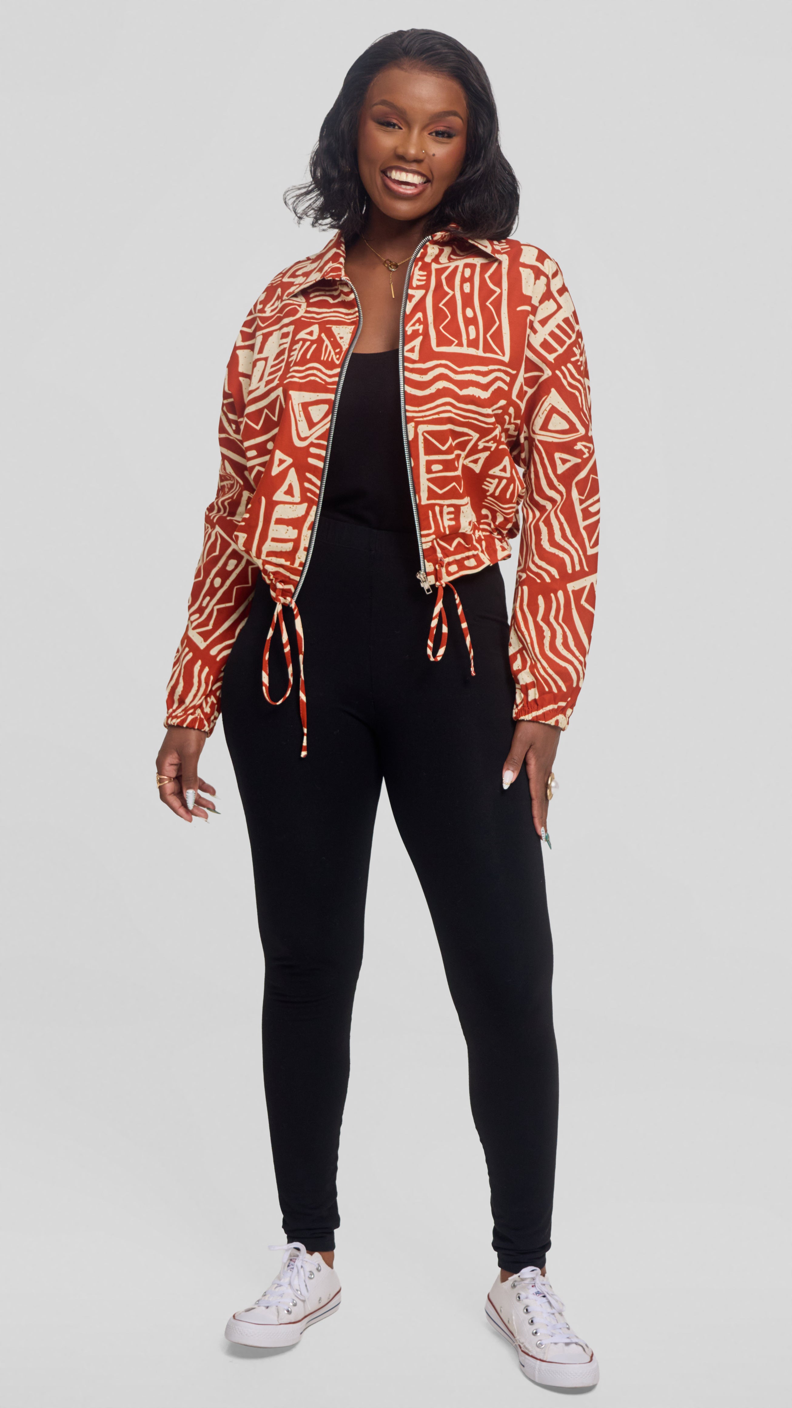 Safari by Vivo Zipped Jacket in Kitenge - Jamu Print