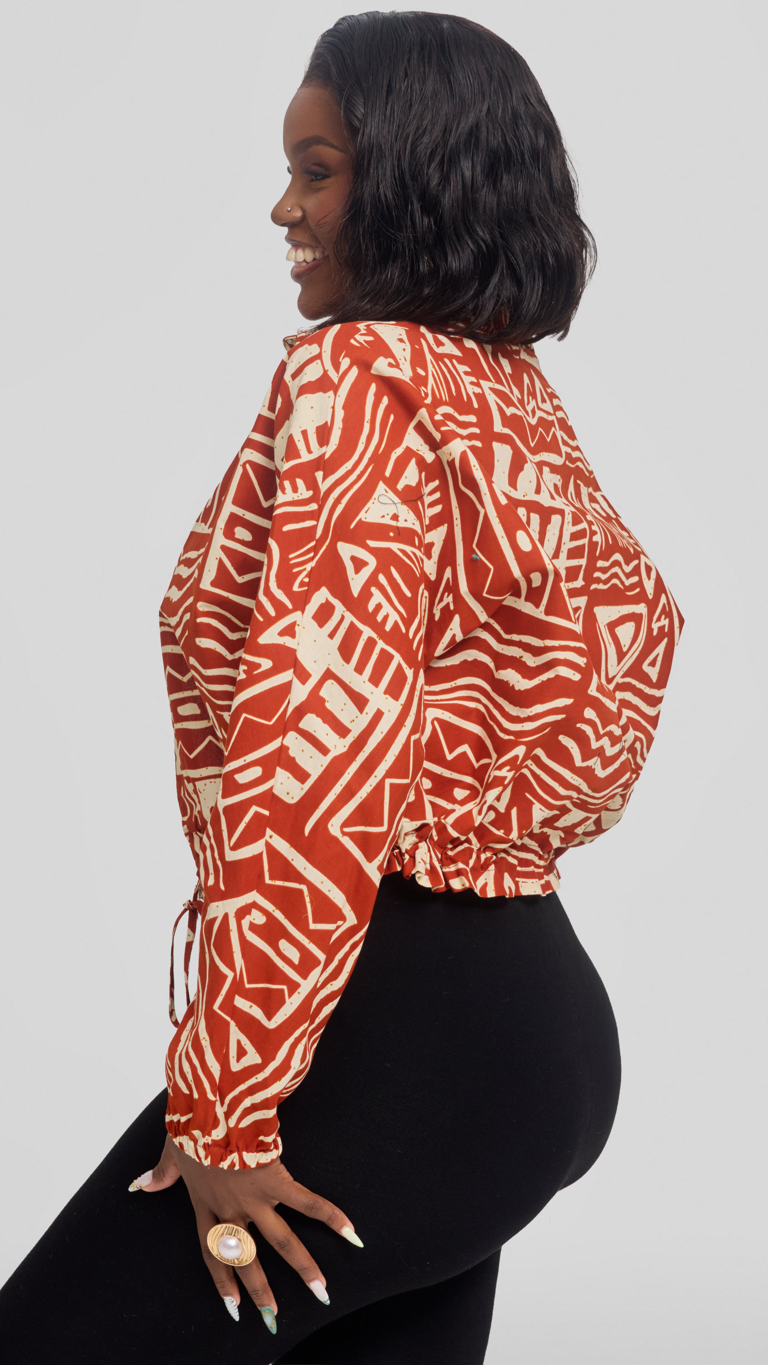 Safari by Vivo Zipped Jacket in Kitenge - Jamu Print