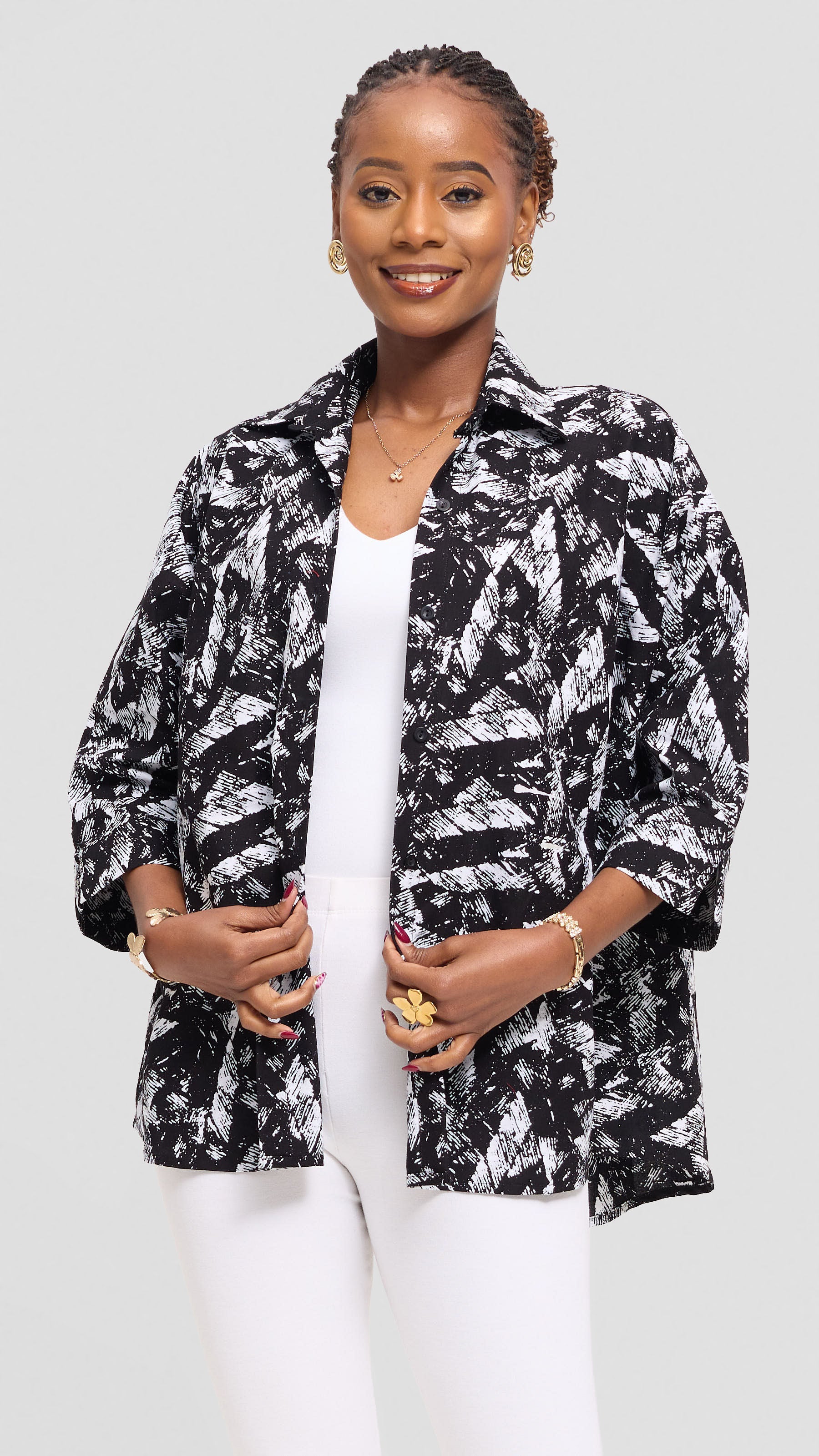 Vivo Back Pleat Loose Top in Kitenge - Sizwe Print