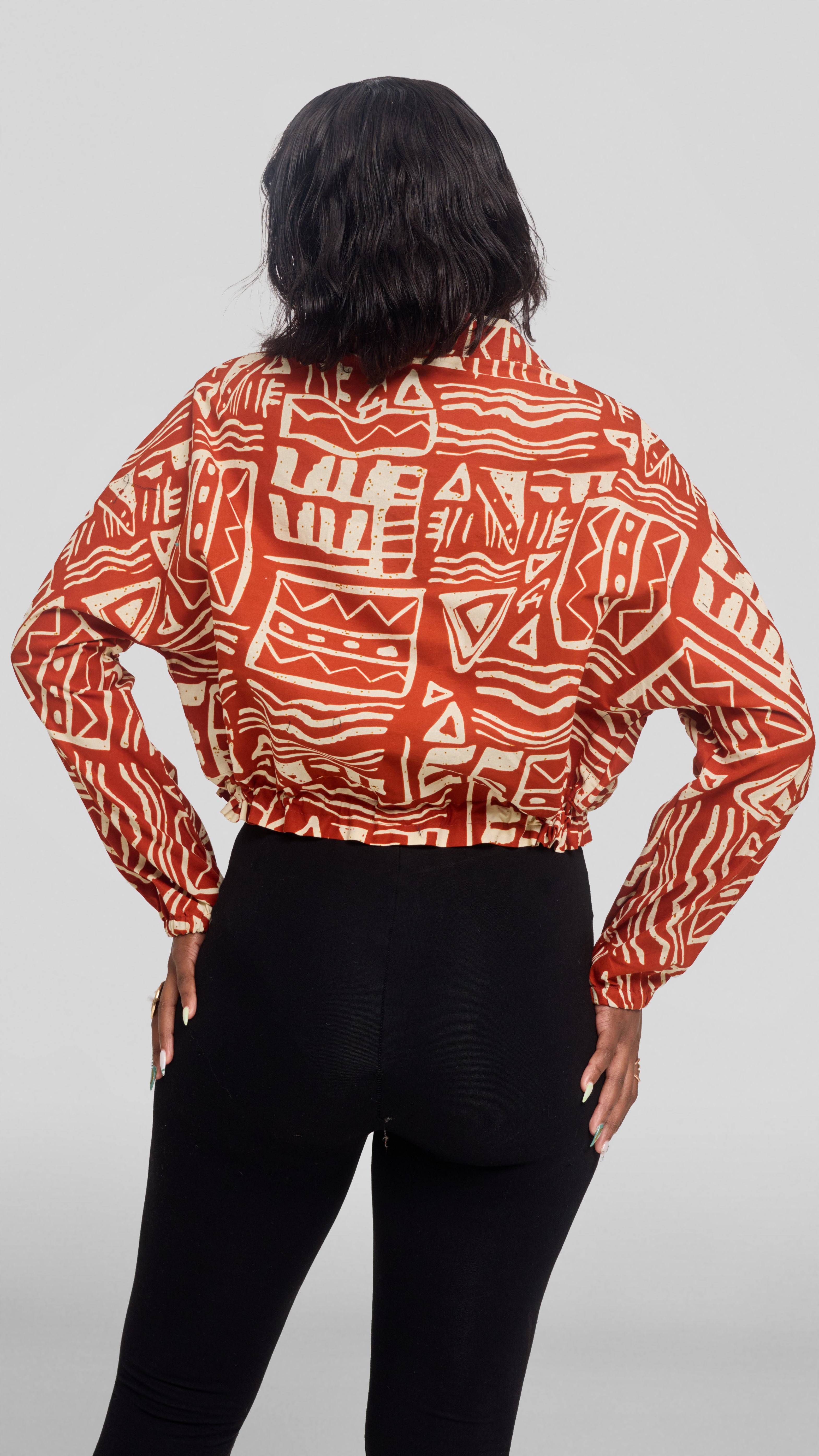 Safari by Vivo Zipped Jacket in Kitenge - Jamu Print