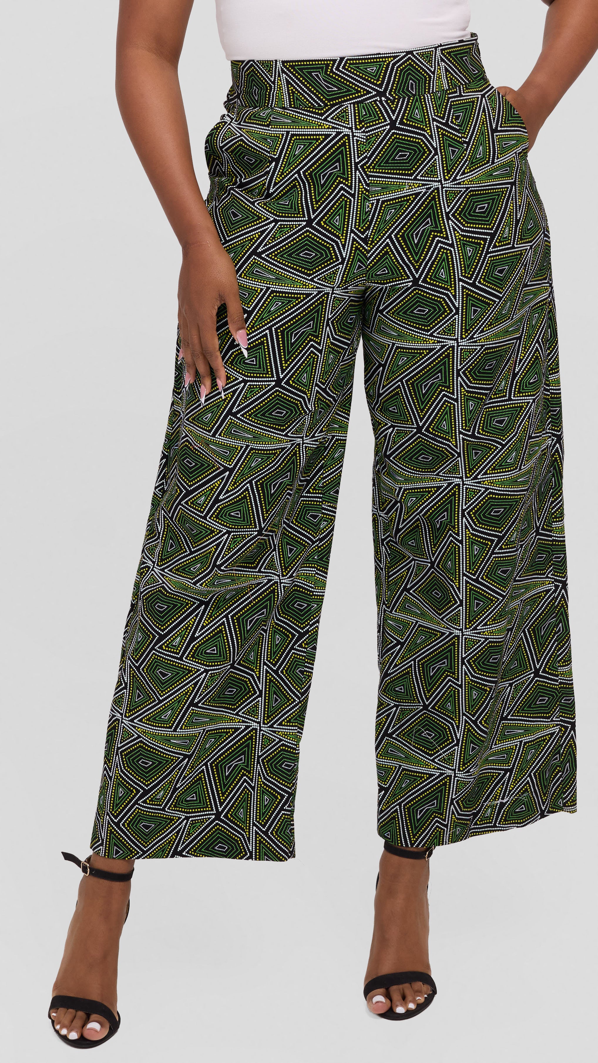 Vivo Elastic Waist Wide Leg Pants in Kitenge - Enzi Print